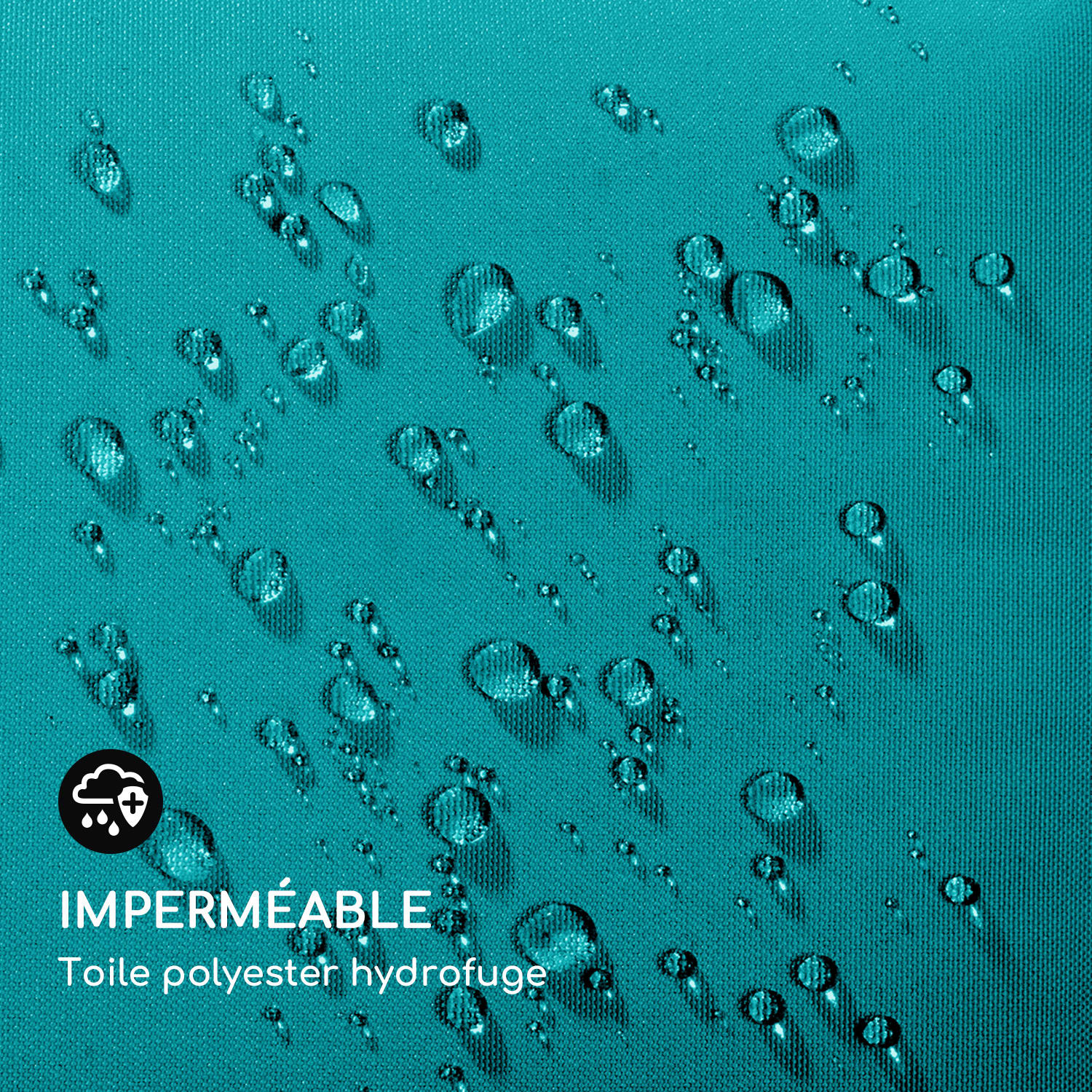 Parasol Blumfeldt Calais LED cadre aluminium toile polyester UV 50  Turquoise