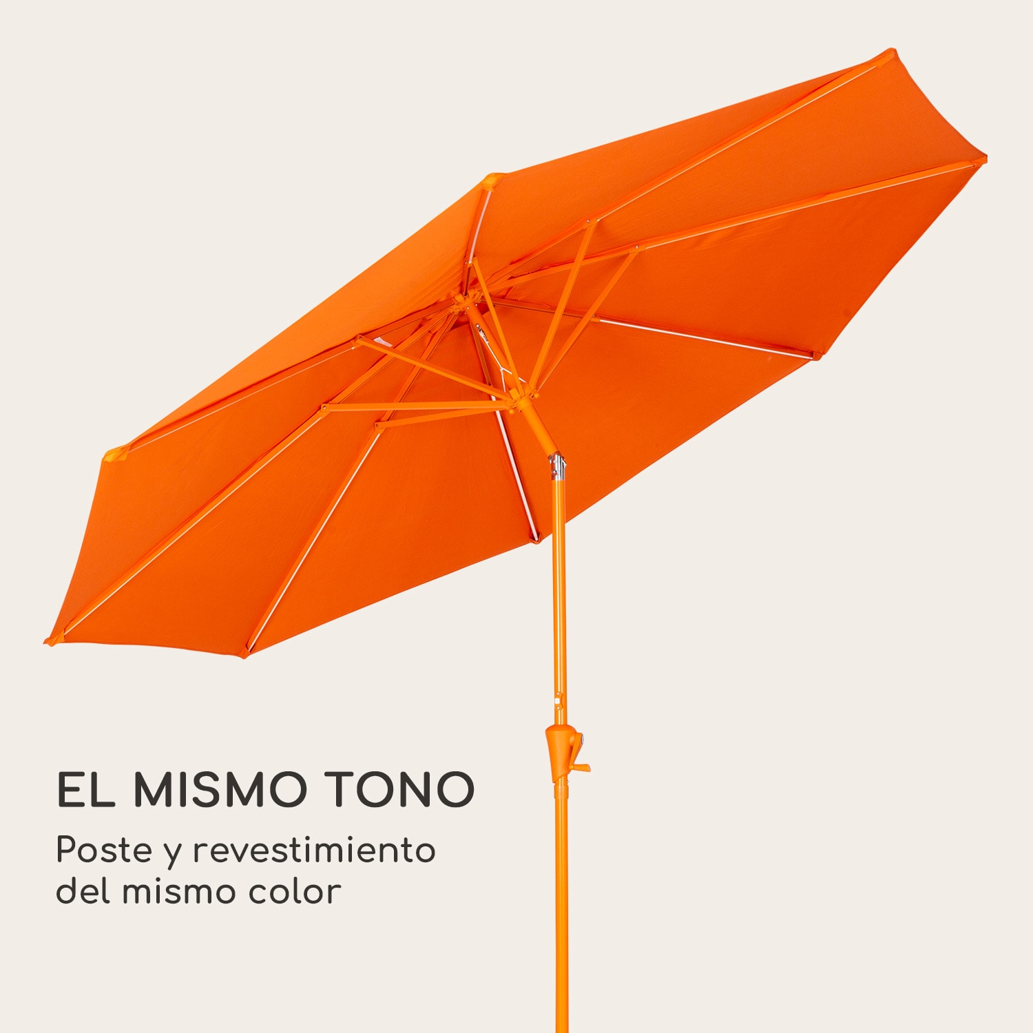 Calais Parasol LED blumfeldt marco de aluminio cubierta de poliéster UV 50  Naranja