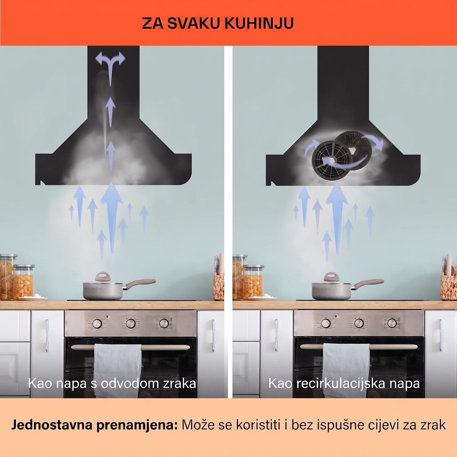 Clara 60, napa, 591 m³ / h, ekran osjetljiv na dodir, ambijentalno pozadinsko osvjetljenje 60 cm | Crna