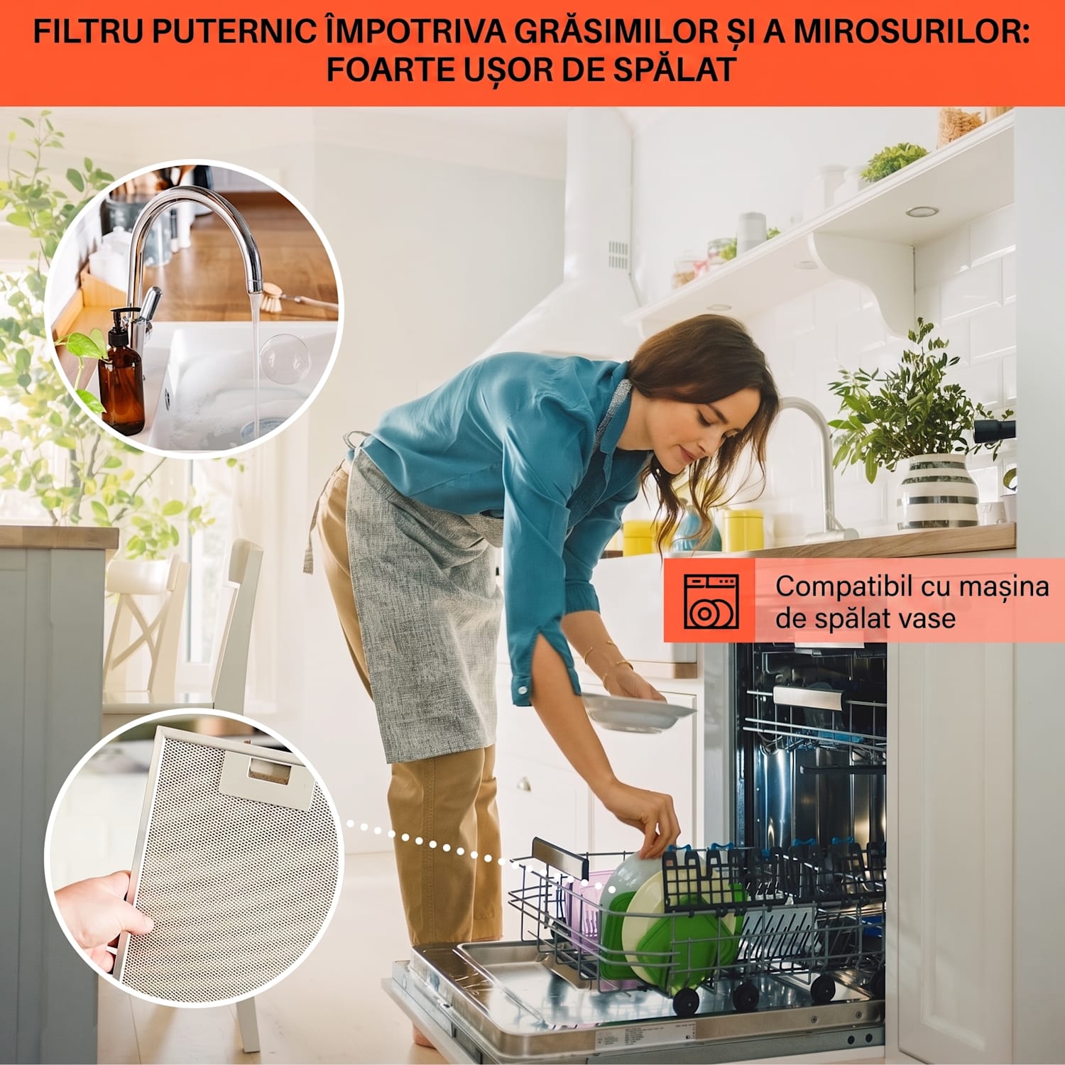 Clara 60, hotă, 591 m³/h, ecran tactil, iluminare ambientală 60 cm | Negru