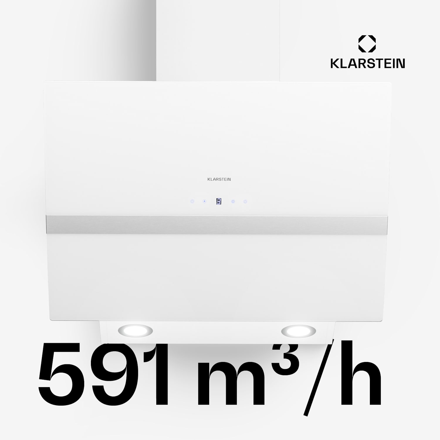 Clara 60 liesituuletin lasi 591 m³/h Touch Ambient Light 60 cm | Valkoinen