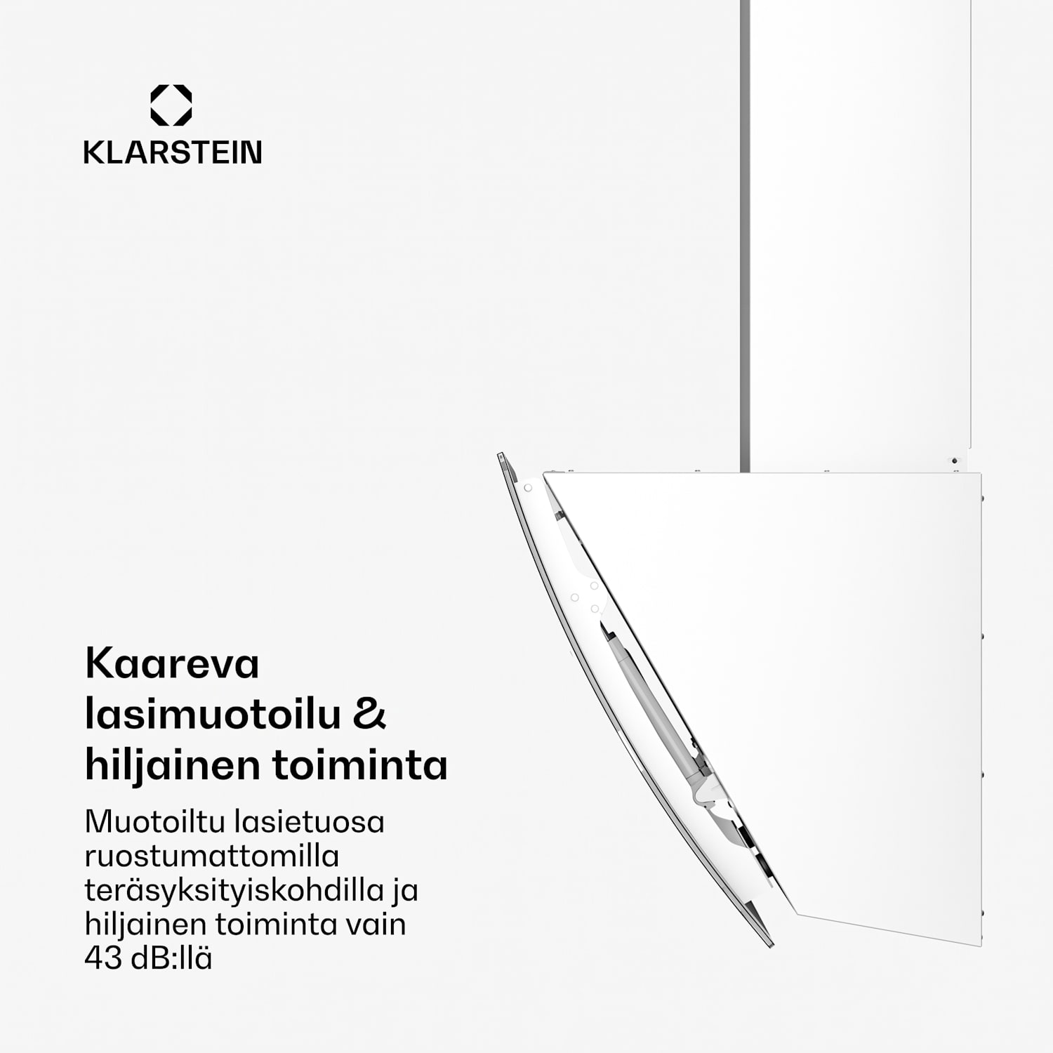 Clara 60 liesituuletin lasi 591 m³/h Touch Ambient Light 60 cm | Valkoinen