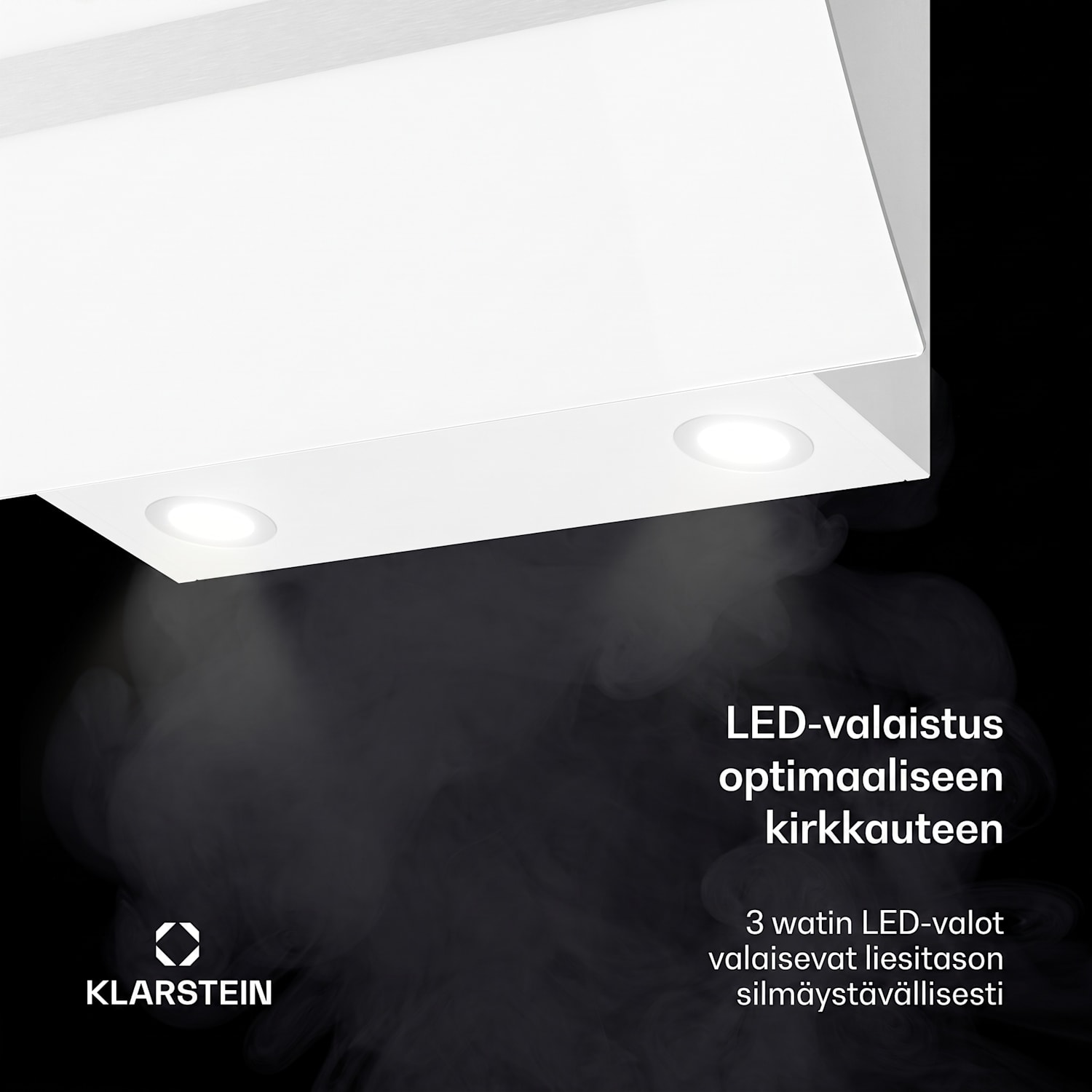 Clara 60 liesituuletin lasi 591 m³/h Touch Ambient Light 60 cm | Valkoinen