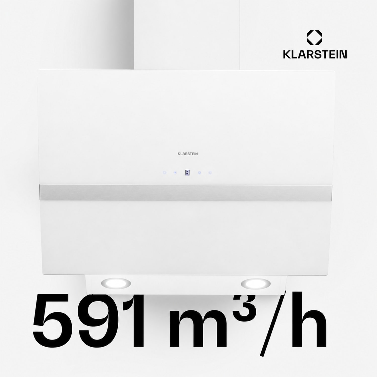 Clara 60 Spisfläkt glas 509 m³/h touch bakgrundsbelysning 