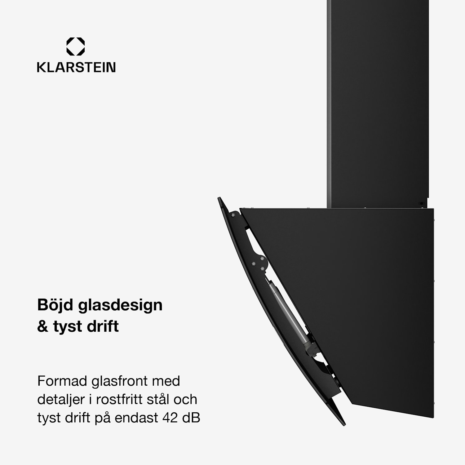 Clara 90 Spisfläkt glas 509 m³/h touch bakgrundsbelysning 