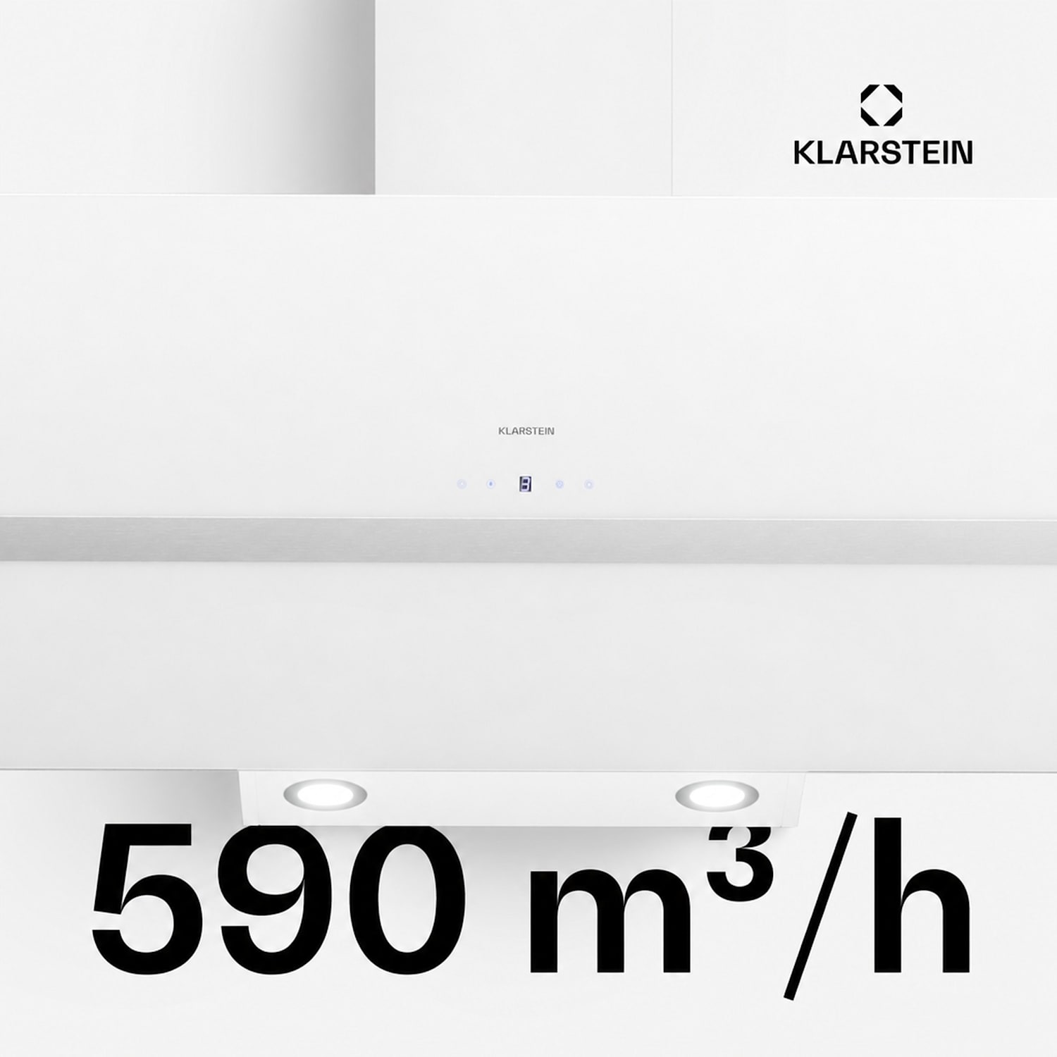 Clara 90 Spisfläkt glas 509 m³/h touch bakgrundsbelysning 