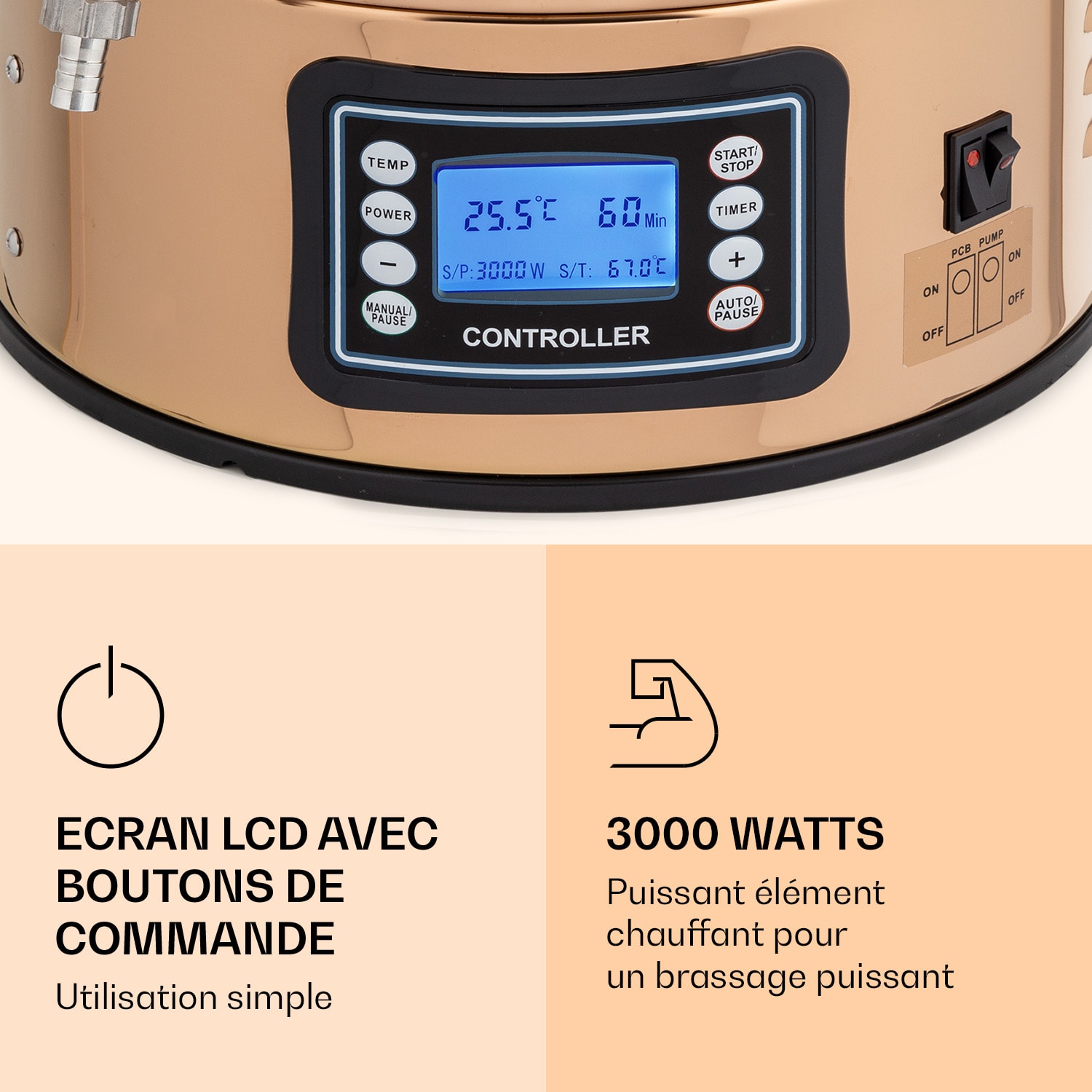 Mundschenk maischketel, bierbrouwinstallatie, 2500 watt, 30 l, 9 programma's 