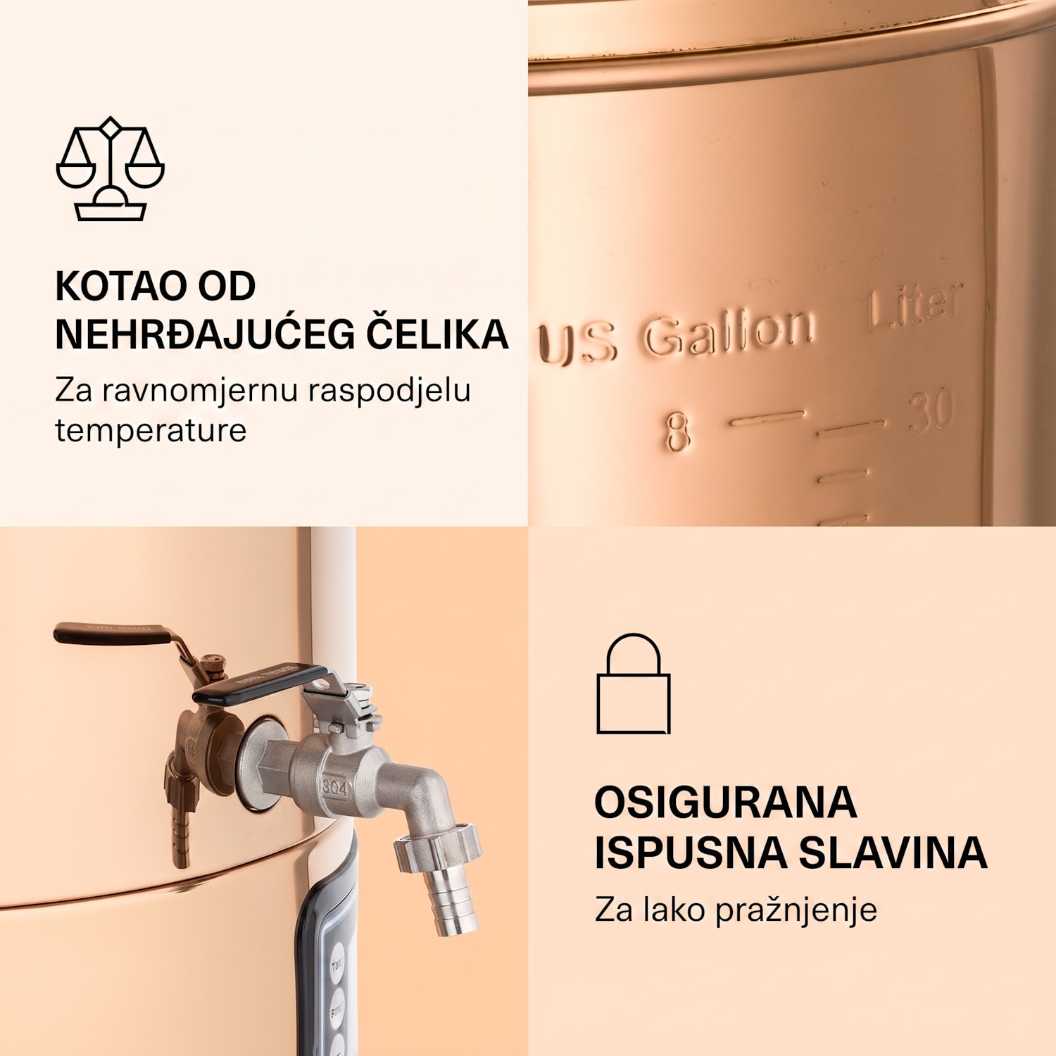 Mundschenk, kotao za kašu, sustav za kuhanje, 2500 W, 30 l, 9 programa 