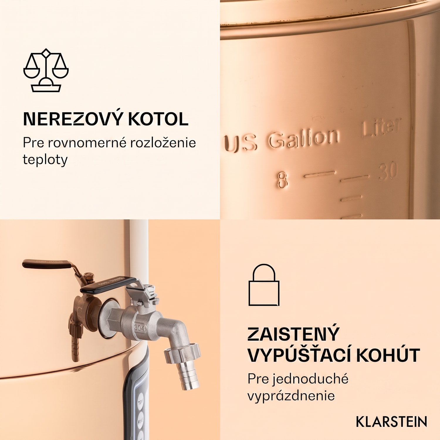 Mundschenk, rmutovací kotol, 30 l, 2500 W, systém na varenie piva, 9 programov 