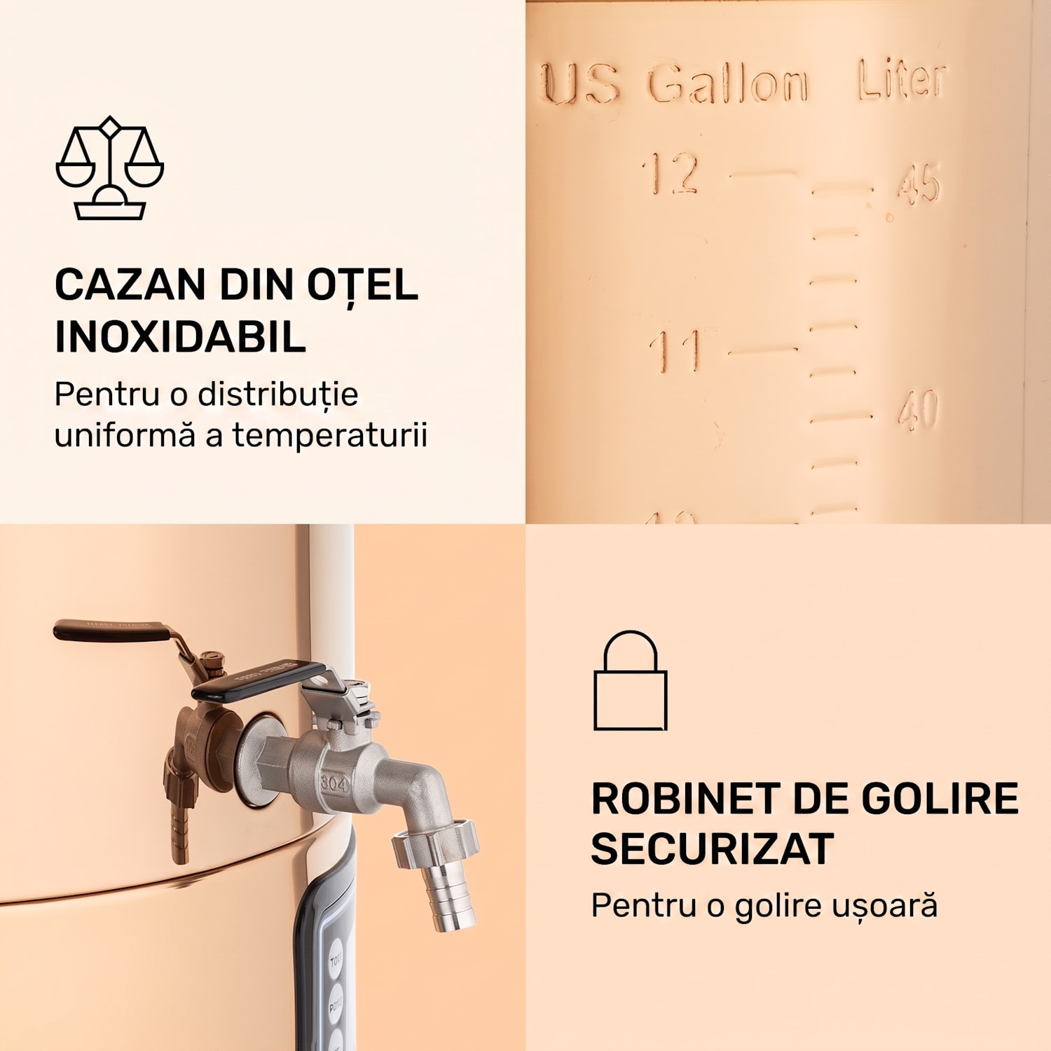 MUNDSCHENK XXL, aparat pentru producerea berii, set, 3000W, 50 L, oțel XXL | Cupru