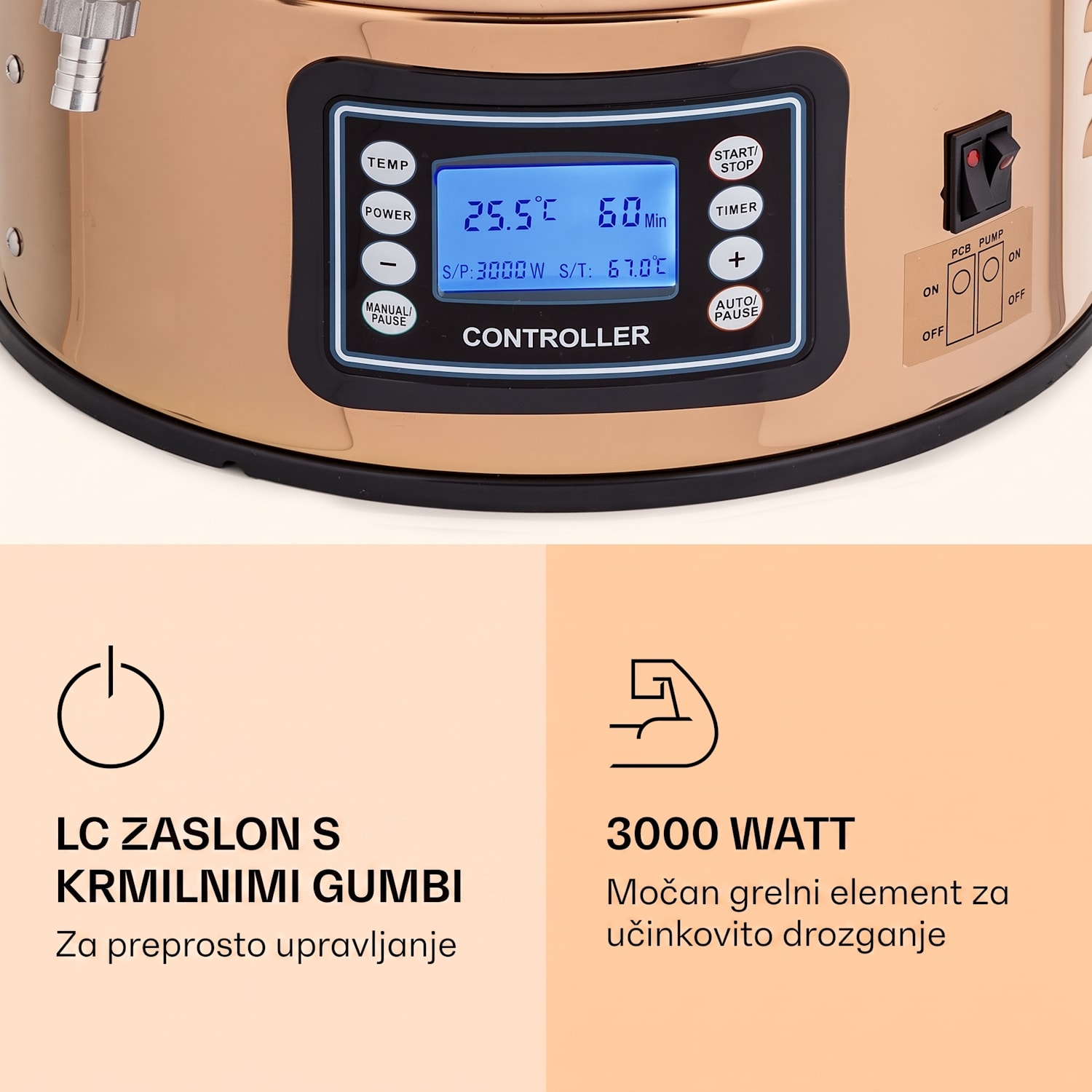 Mundschenk XXL, Pivski kotel, naprava za varjenje piva, komplet, 3000W, 50l, nerjaveče jeklo XXL | Baker