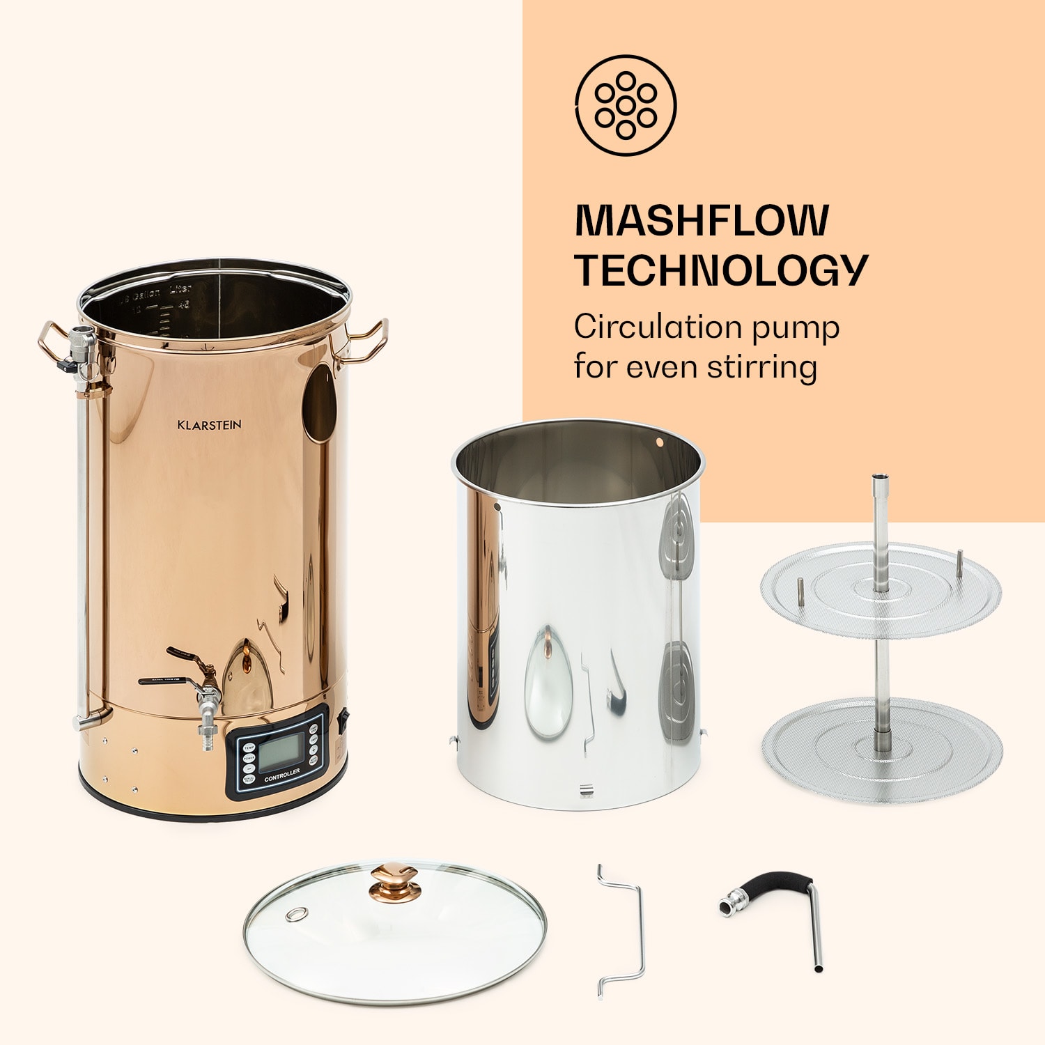 Mundschenk XXL Mash Kettle Beer Brewer 3000W 50l 304 Stainless Steel XXL | Copper