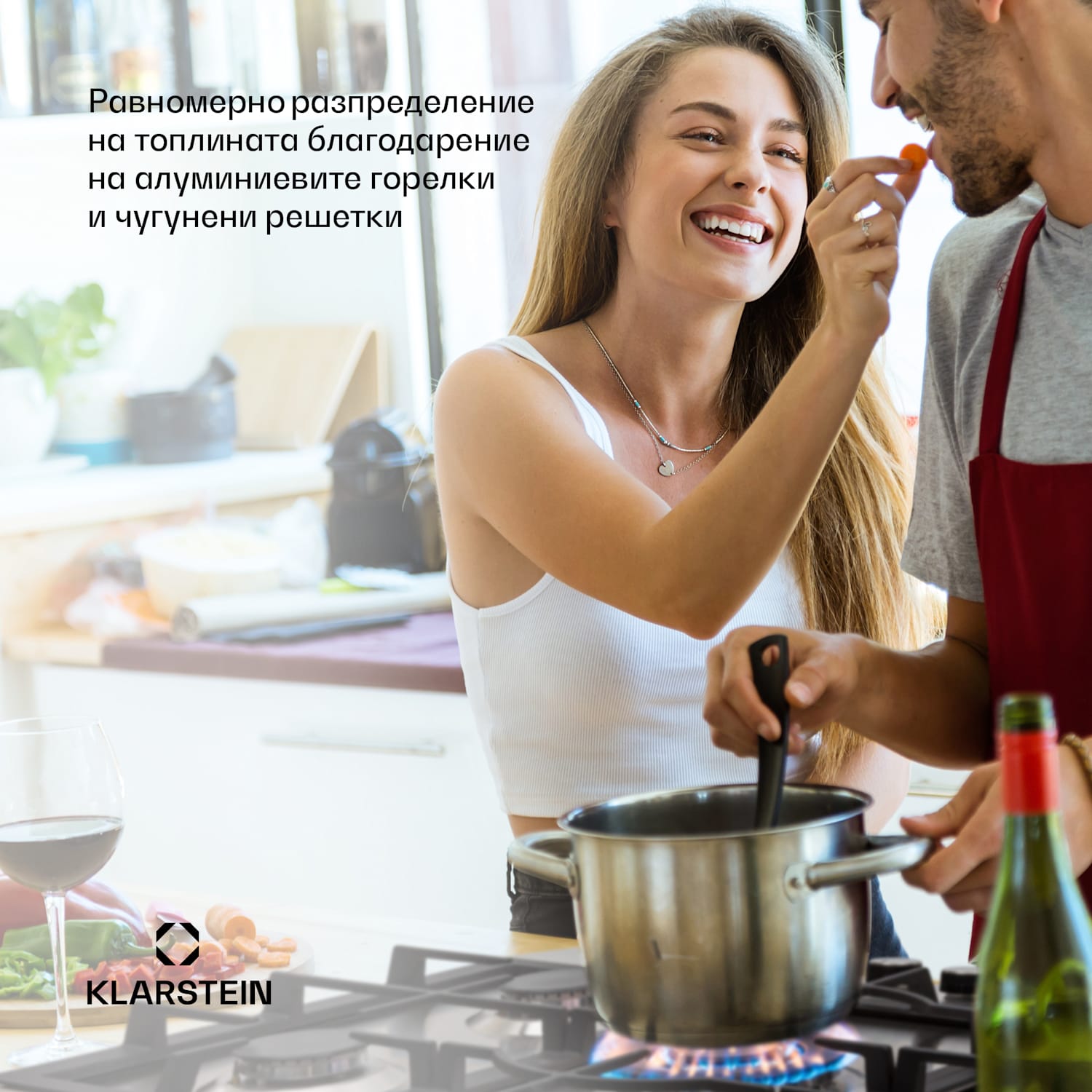 Ignito Chef Edition, 5 зони, газов плот, 5 горелки, Sabaf горелки, стъклокерамична повърхност 