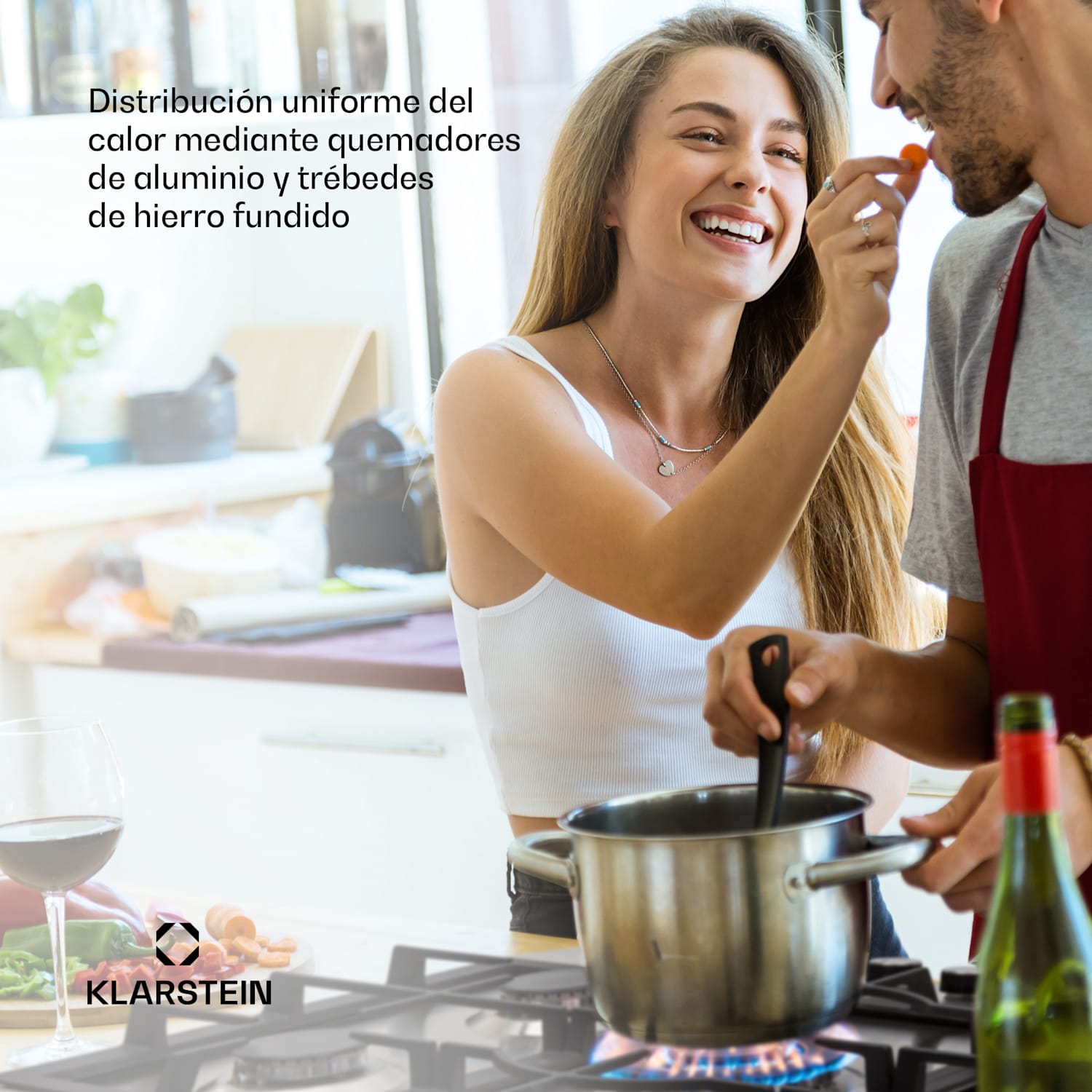 Ignito Chef Edition placa de gas de 5 zonas 5 quemadores Sabaf vitrocerámica 90 cm | Negro