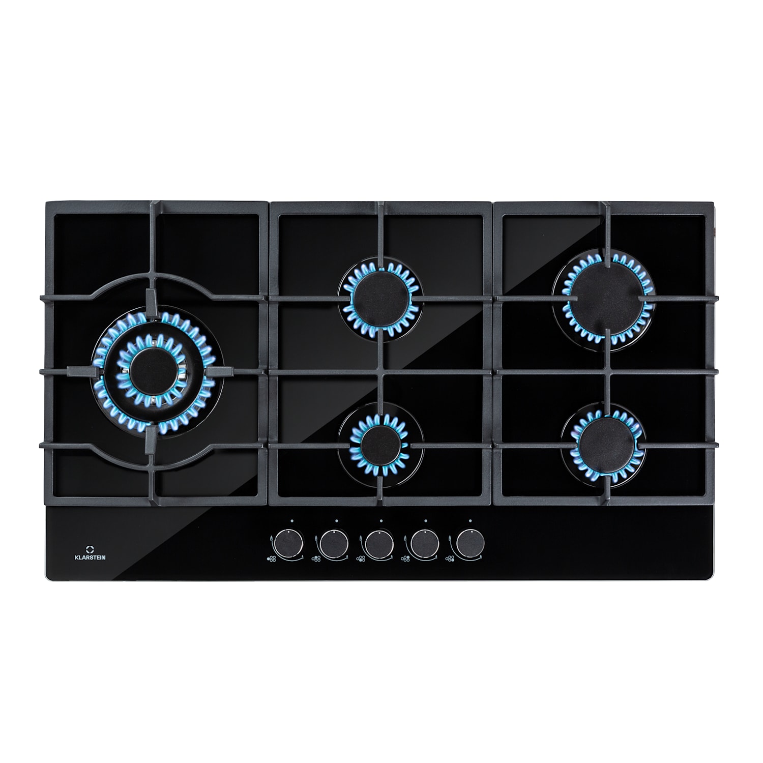 Ignito Chef Edition placa de gas de 5 zonas 5 quemadores Sabaf vitrocerámica 90 cm | Negro