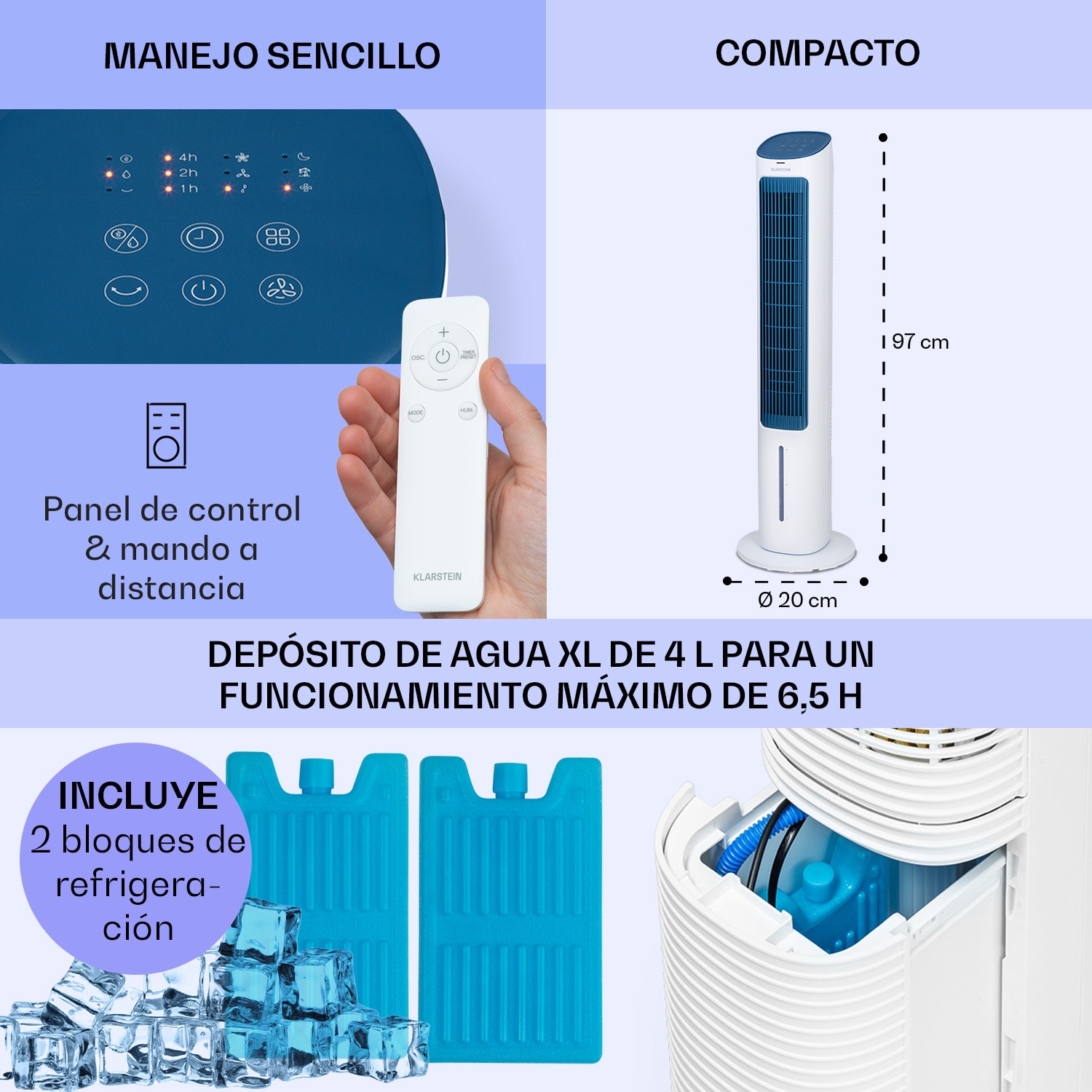 Mistral 5 en 1 Climatizador ionizador 360 m³/h mando a distancia 360 m³/h | No | Blanco