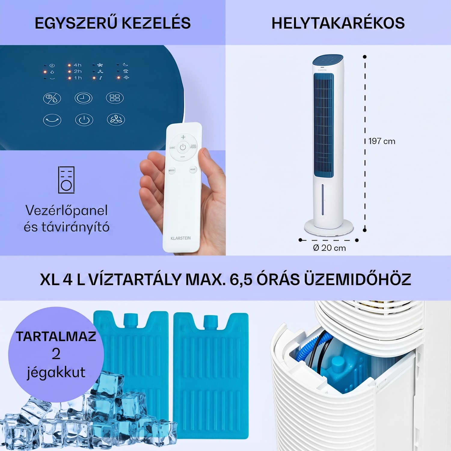 Mistral, 5 az 1-ben léghűtő, ventilátor, párásító, ionizátor, 360 m³/ó, távirányítóval 360 m³/h | Nem | Fehér