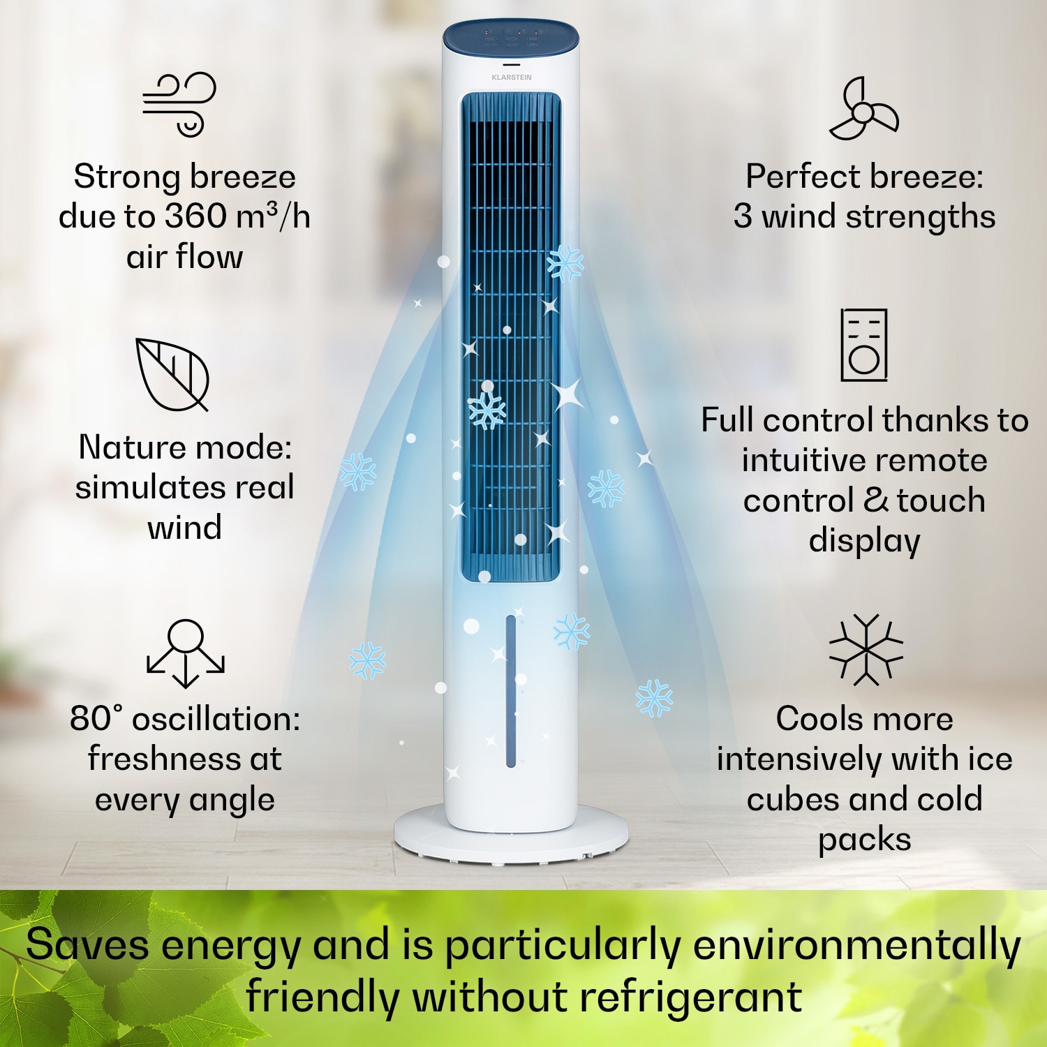 Mistral 5-in-1 air cooler fan humidifier ioniser 360 m³/h remote control 360 m³/h | No | White