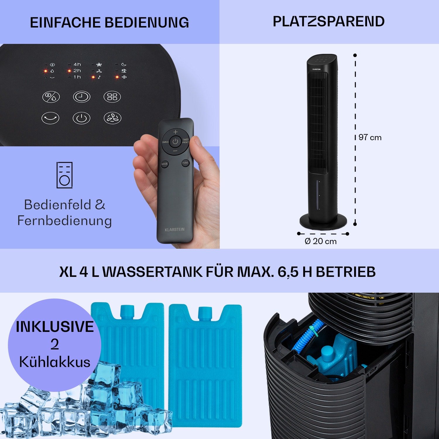 Mistral 5-in-1 Luftkühler Ventilator Ionisator 360 m³/h Fernbedienung 360 m³/h | Nein | Schwarz