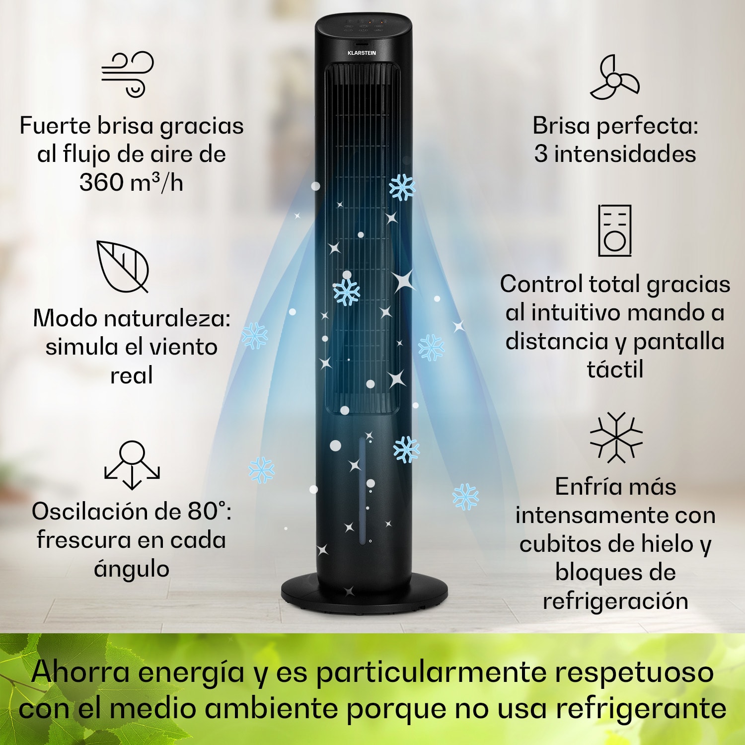 Mistral 5 en 1 Climatizador ionizador 360 m³/h mando a distancia 