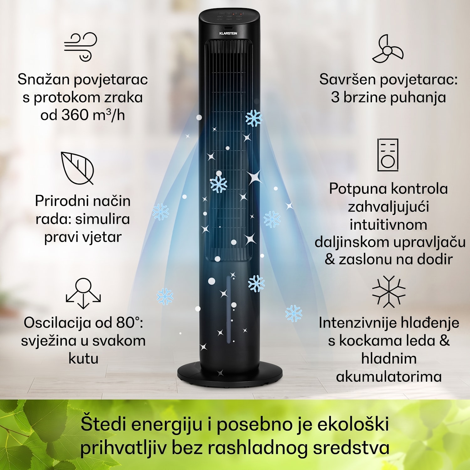 Mistral, rashlađivač zraka 5 u 1, ventilator, ovlaživač, ionizator, 360 m³/h, daljinski upravljač 