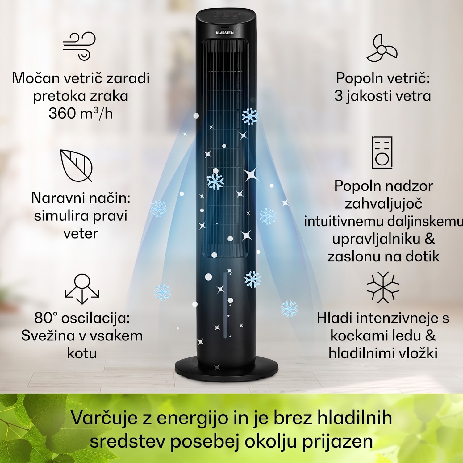 Mistral, hladilnik zraka 5 v 1, ventilator, vlažilec zraka, ionizator, 360 m³/h, daljinski upravljalnik 