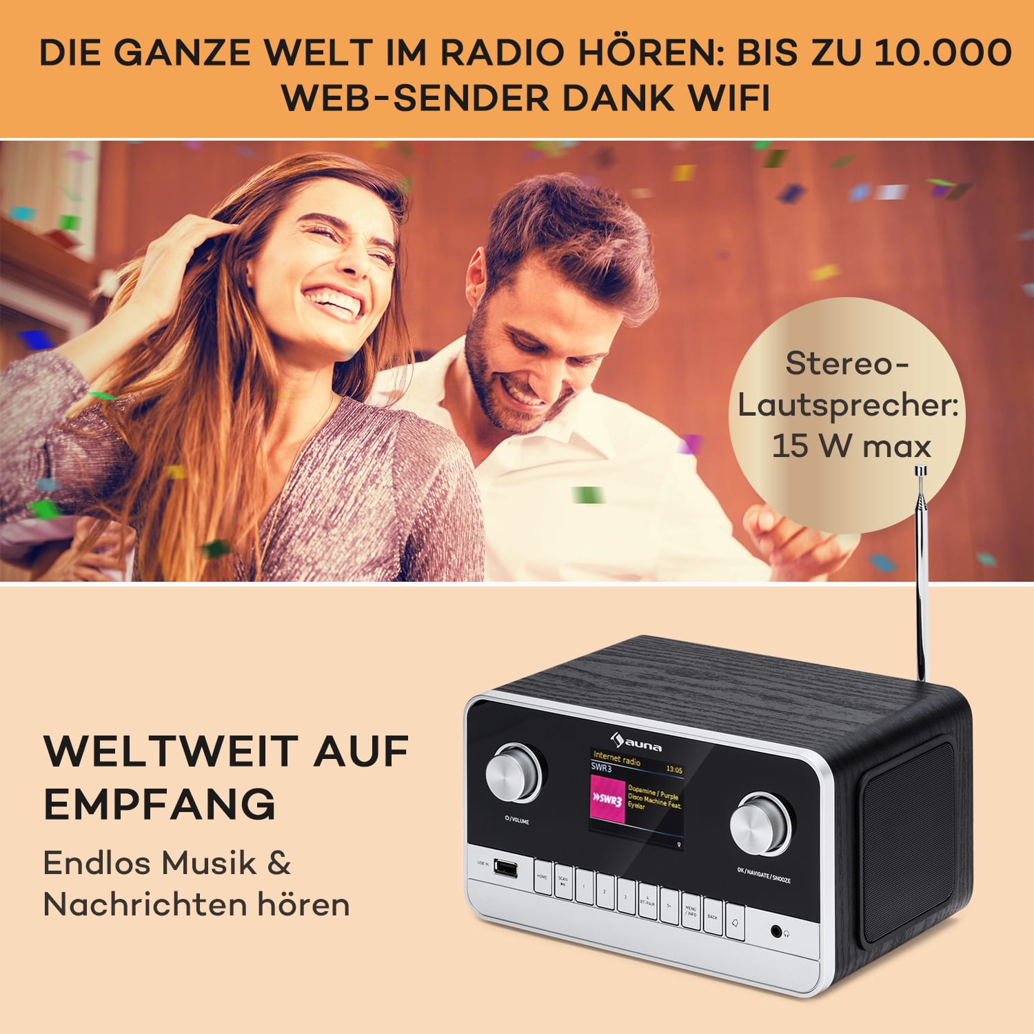 Connect 100 MKII Internetradio Mediaplayer Bluetooth DAB/DAB+ App-Control 