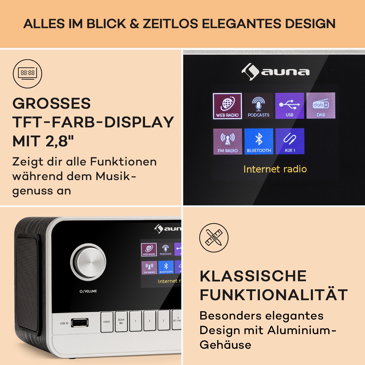 Connect 100 MKII Internetradio Mediaplayer Bluetooth DAB/DAB+ App-Control 