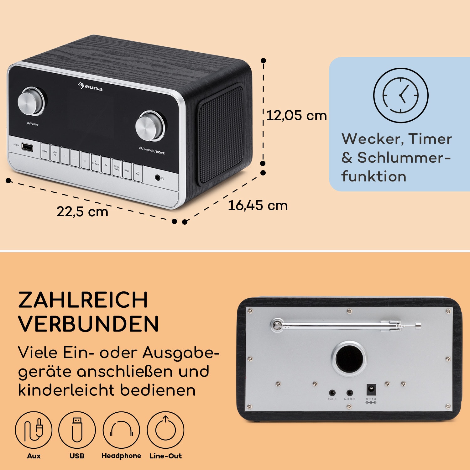 Connect 100 MKII Internetradio Mediaplayer Bluetooth DAB/DAB+ App-Control 