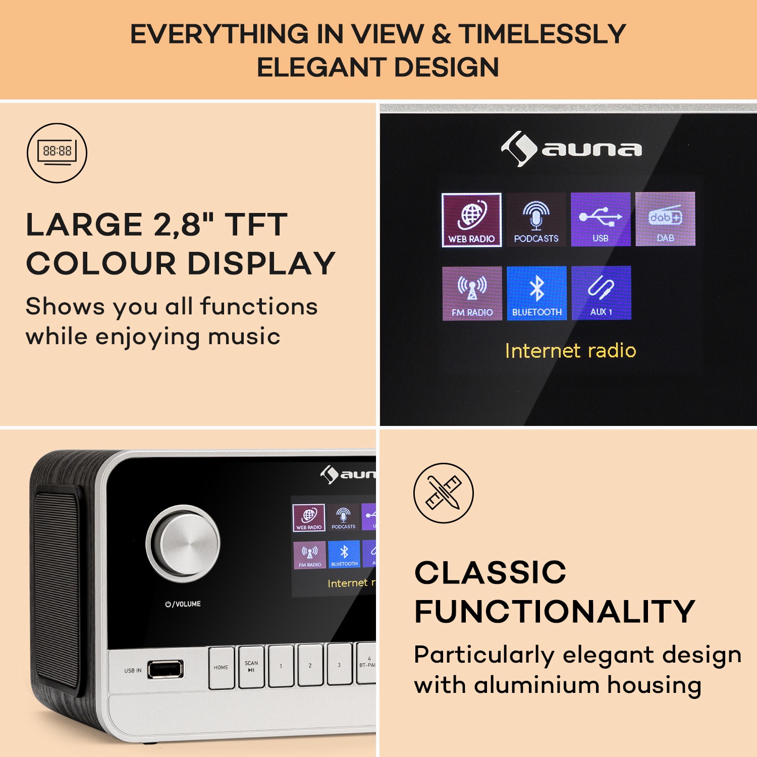 Connect 100 MKII internet radio media player Bluetooth DAB/DAB+ app control 