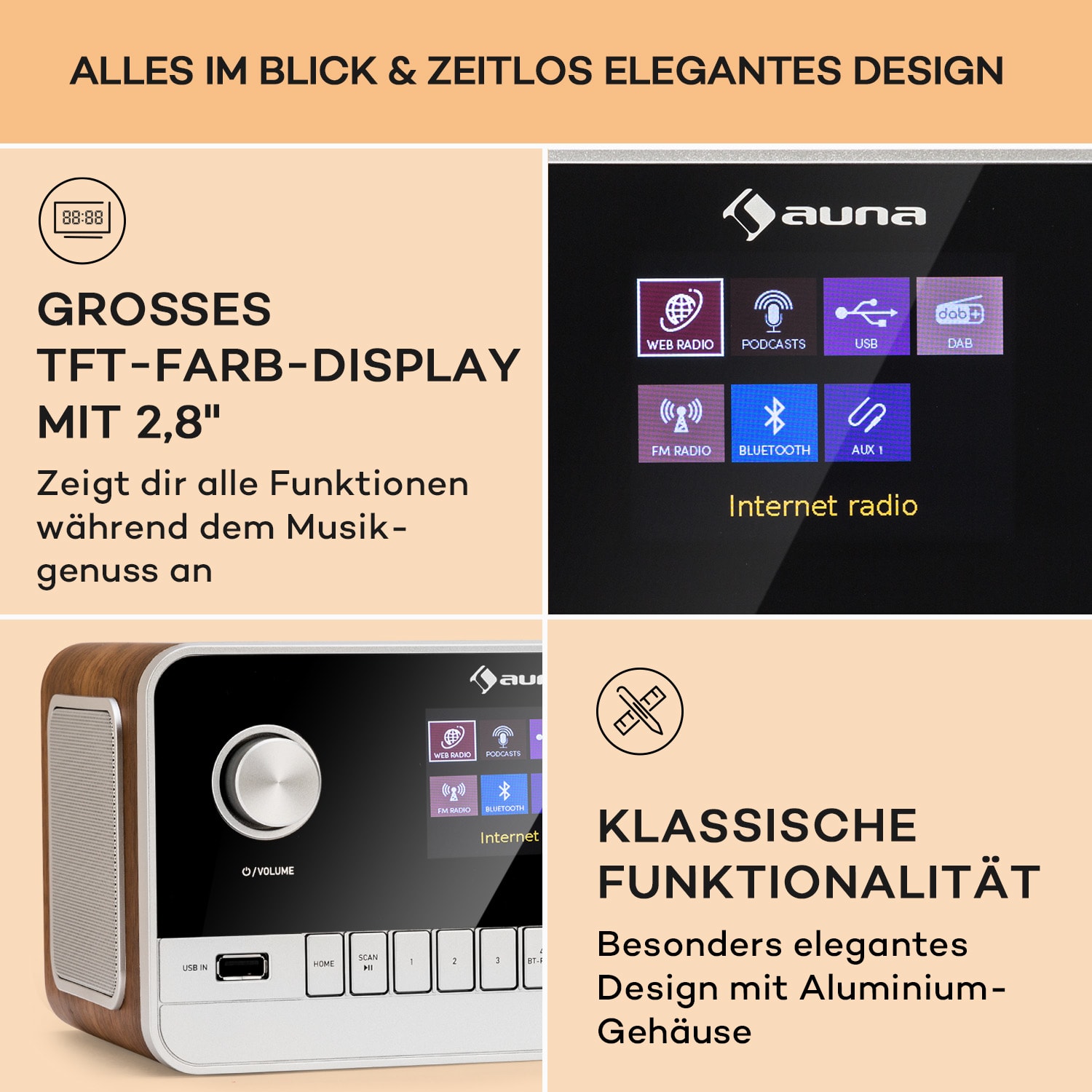 Connect 100 MKII Internetradio Mediaplayer Bluetooth DAB/DAB+ App-Control 