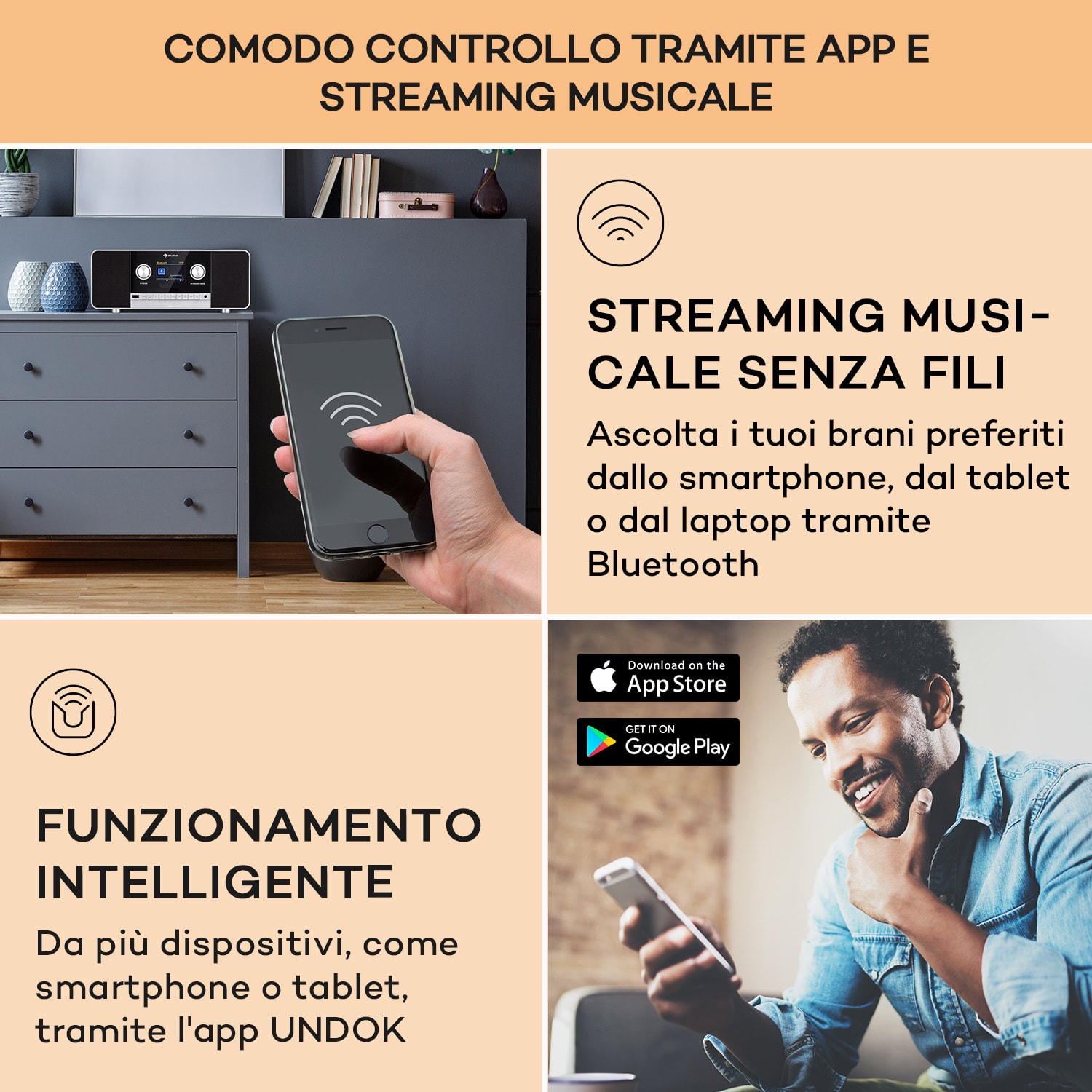 Connect 120 MKII - Radio web, Bluetooth, WiFi, DAB/DAB+, USB Nero