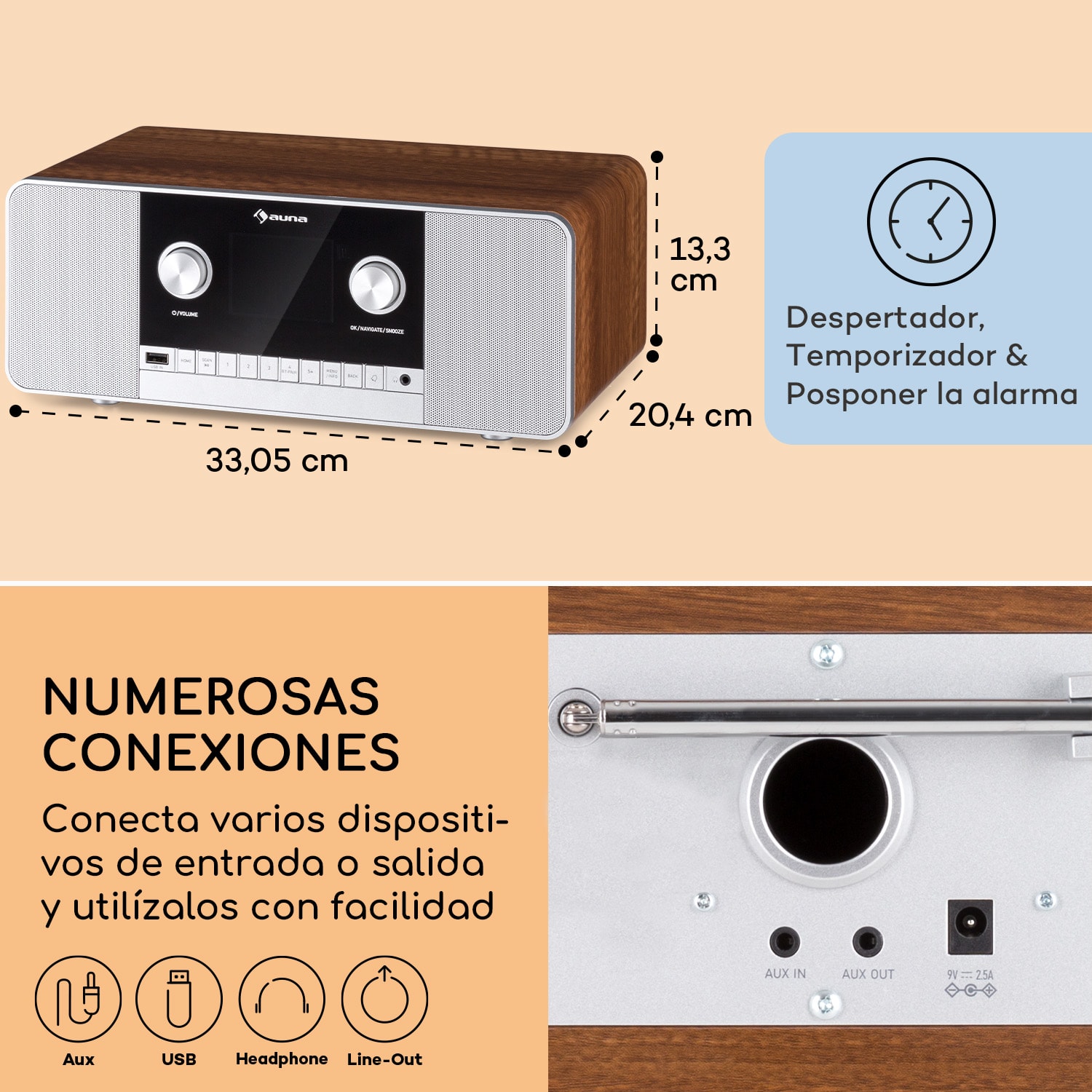Connect 120 MKII Radio de internet Bluetooth WLAN DAB/DAB+ USB AUX Nuez