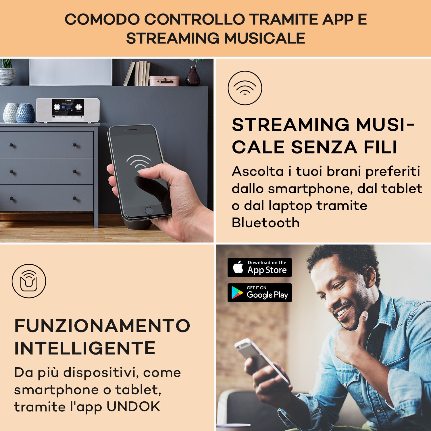 Connect 120 MKII - Radio web, Bluetooth, WiFi, DAB/DAB+, USB Noce