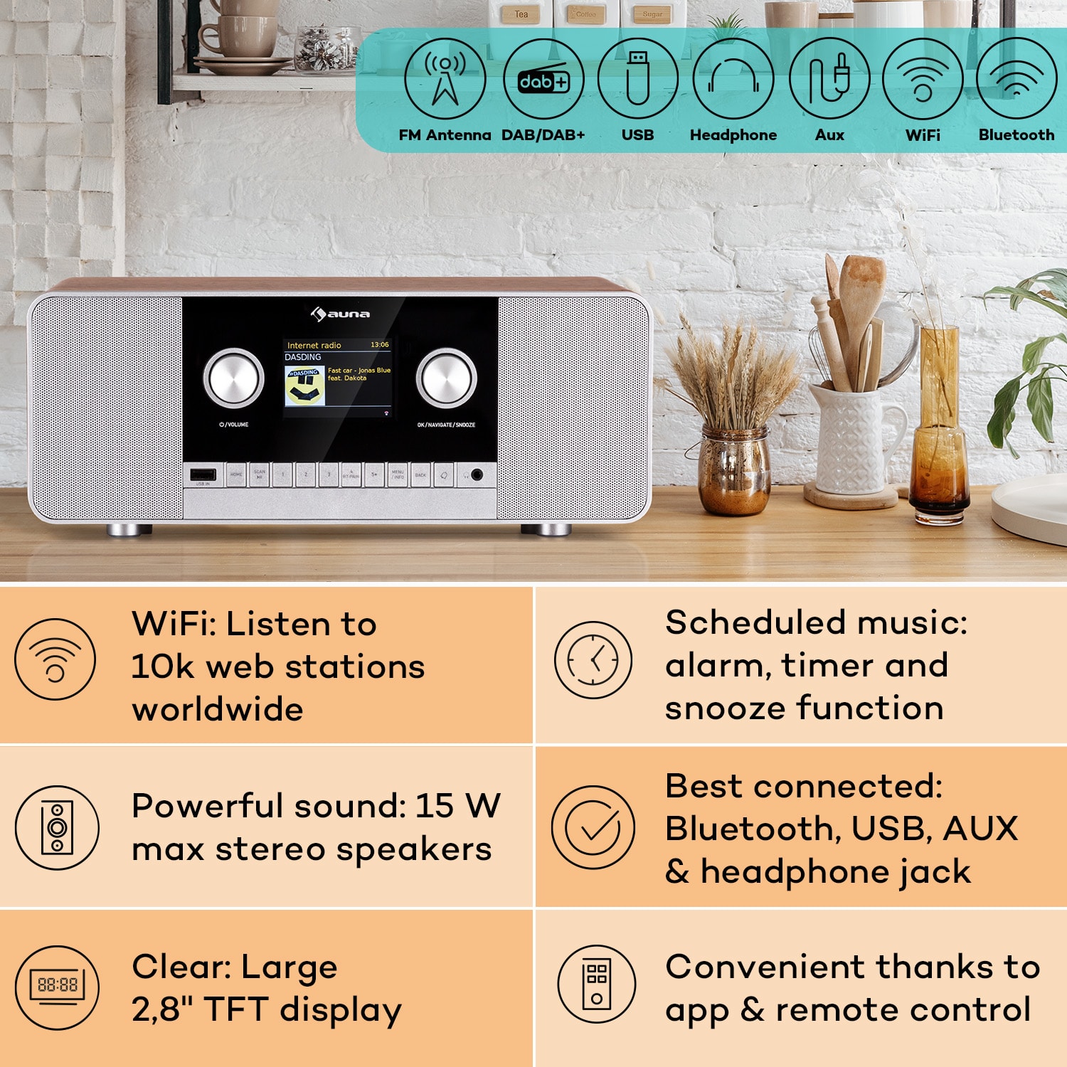 Connect 120 MKII Internet Radio Bluetooth WLAN DAB/DAB+ USB AUX 