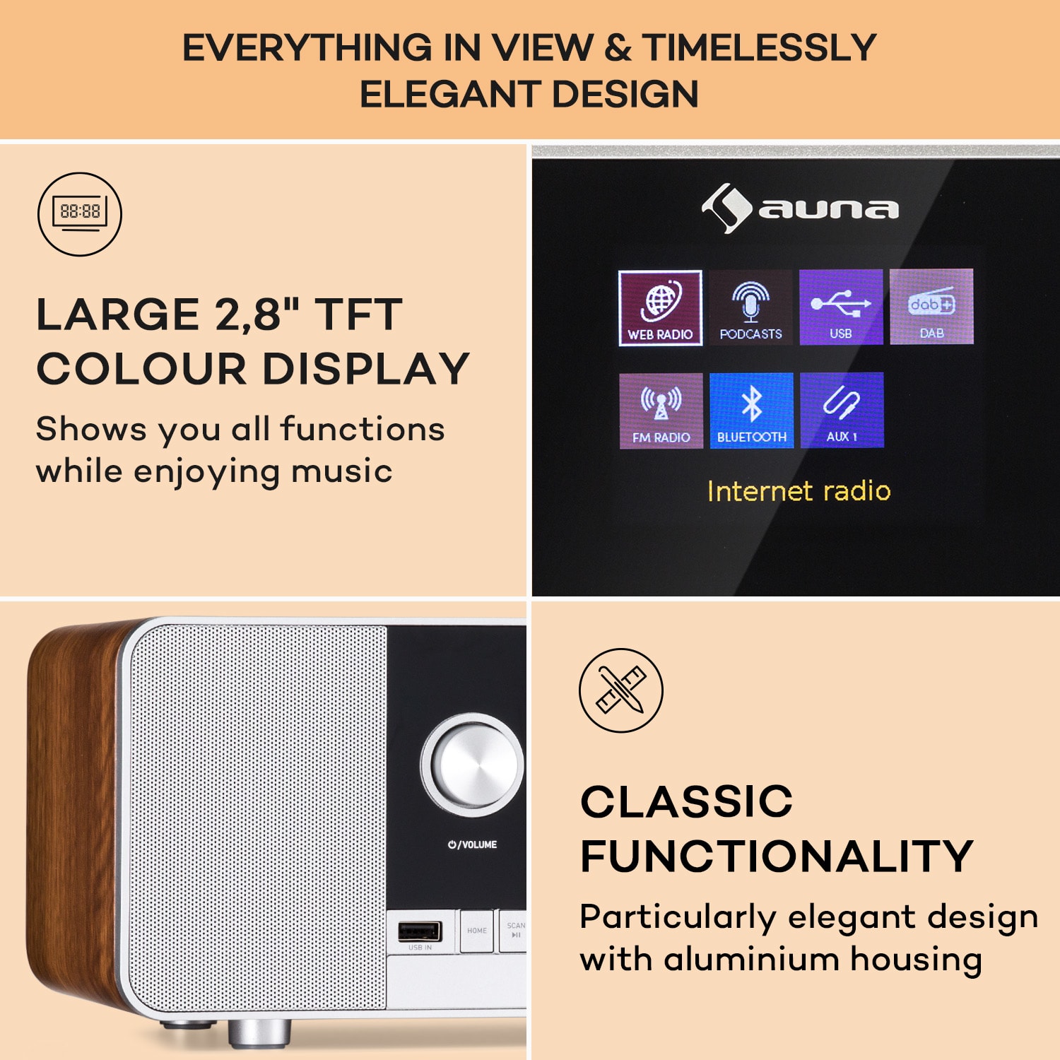 Connect 120 MKII Internet Radio Bluetooth WLAN DAB/DAB+ USB AUX 