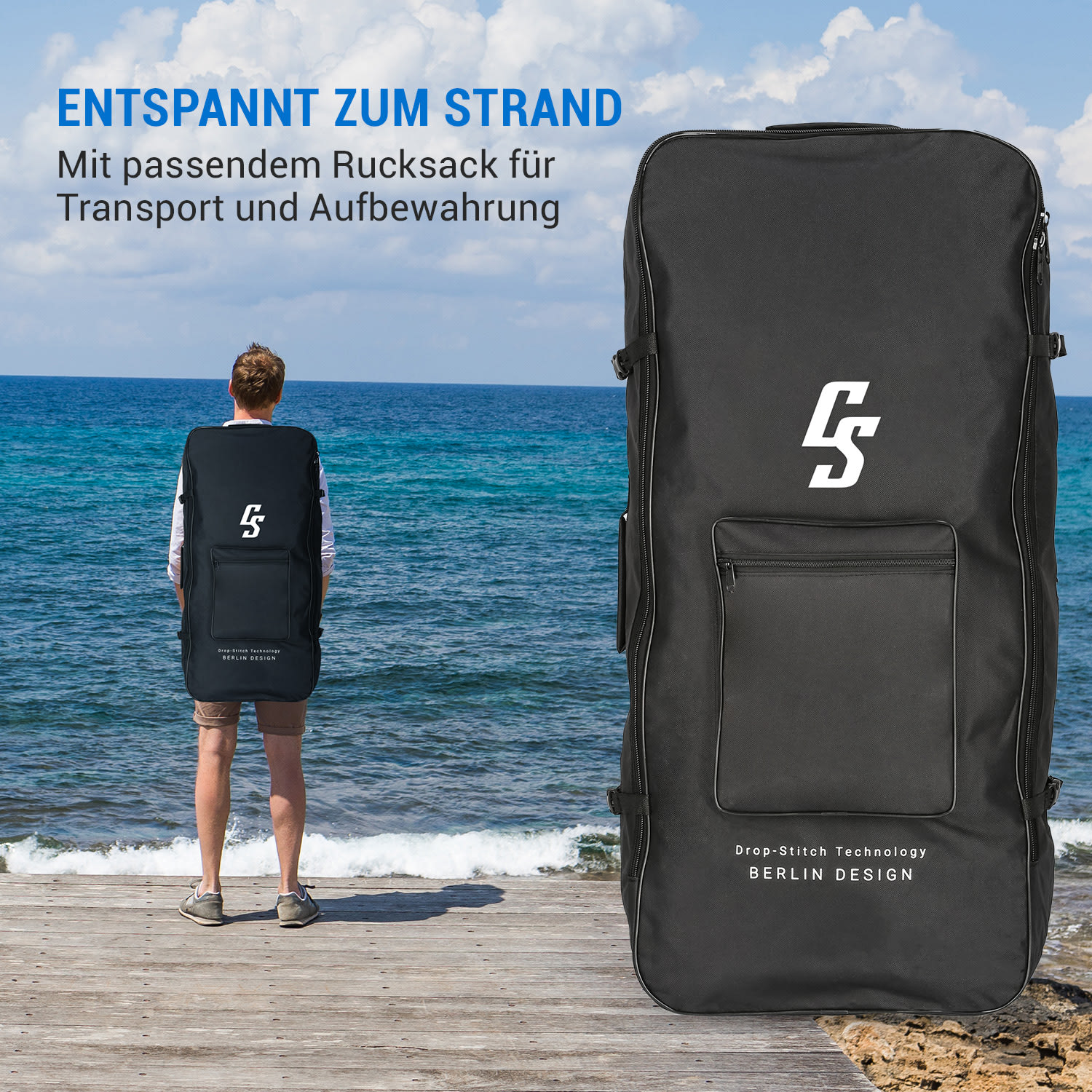 Kipu Allrounder Tandem aufblasbares Paddelboard SUP-Board-Set Cruiser 