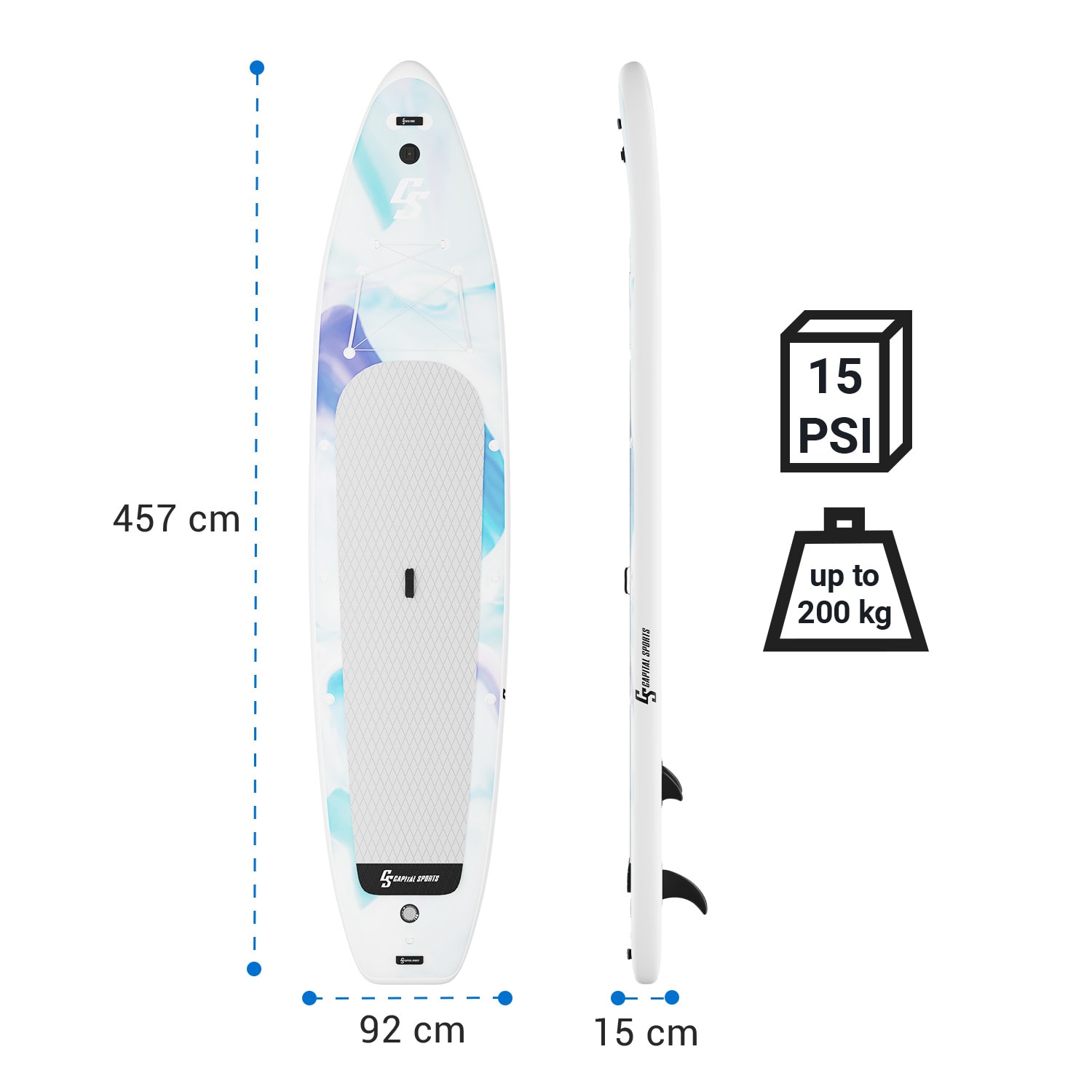 Kipu Allrounder Tandem, paddleboard na napuhavanje, SUP Board set, Cruiser