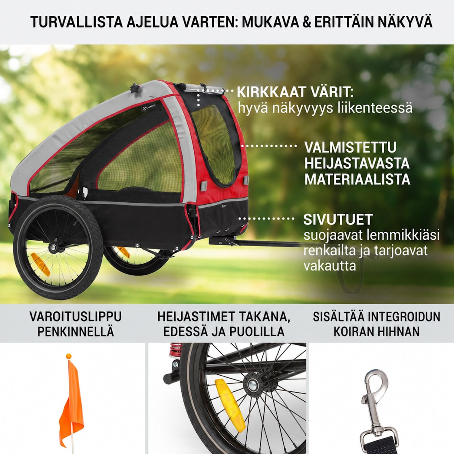 Husky koirankuljetuskärry n. 250 l 600D oxford -kangas  Punainen