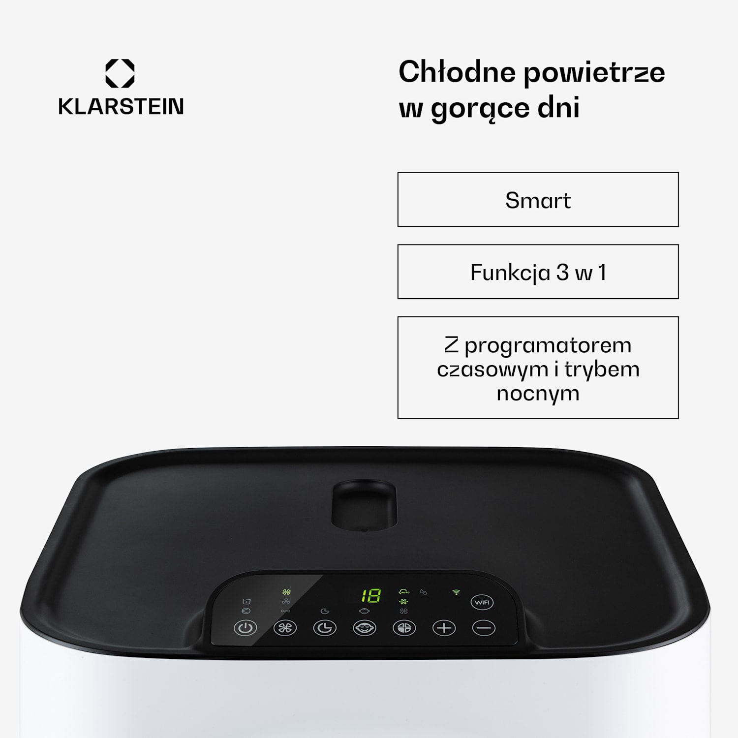 Kraftwerk Eco Smart 11, klimatyzator przenośny 3 w 1, 11 500 BTU/3,3 kW, pilot, sterowanie przez aplikację 11.500 BTU | Biały