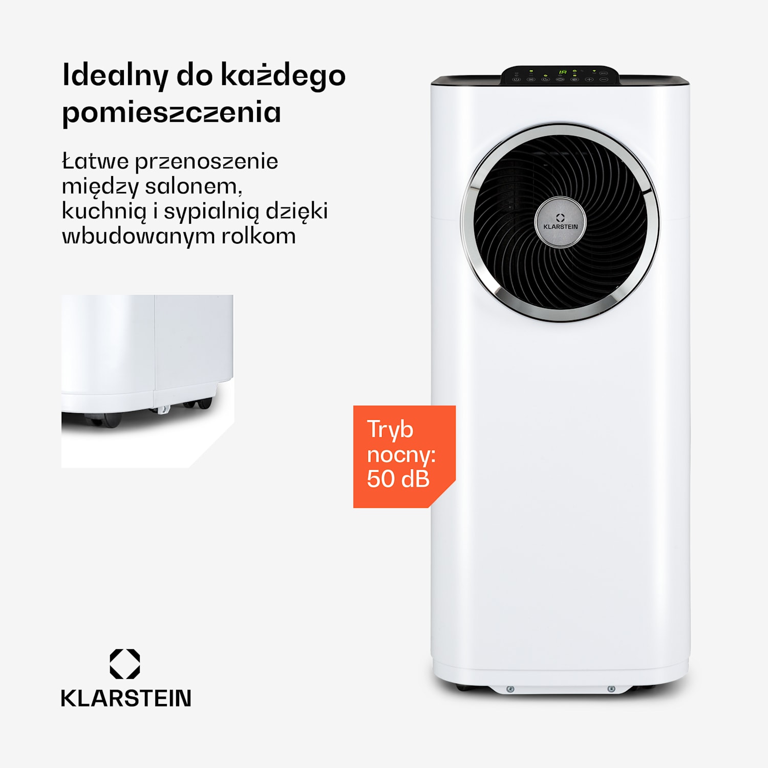 Kraftwerk Eco Smart 11, klimatyzator przenośny 3 w 1, 11 500 BTU/3,3 kW, pilot, sterowanie przez aplikację 11.500 BTU | Biały