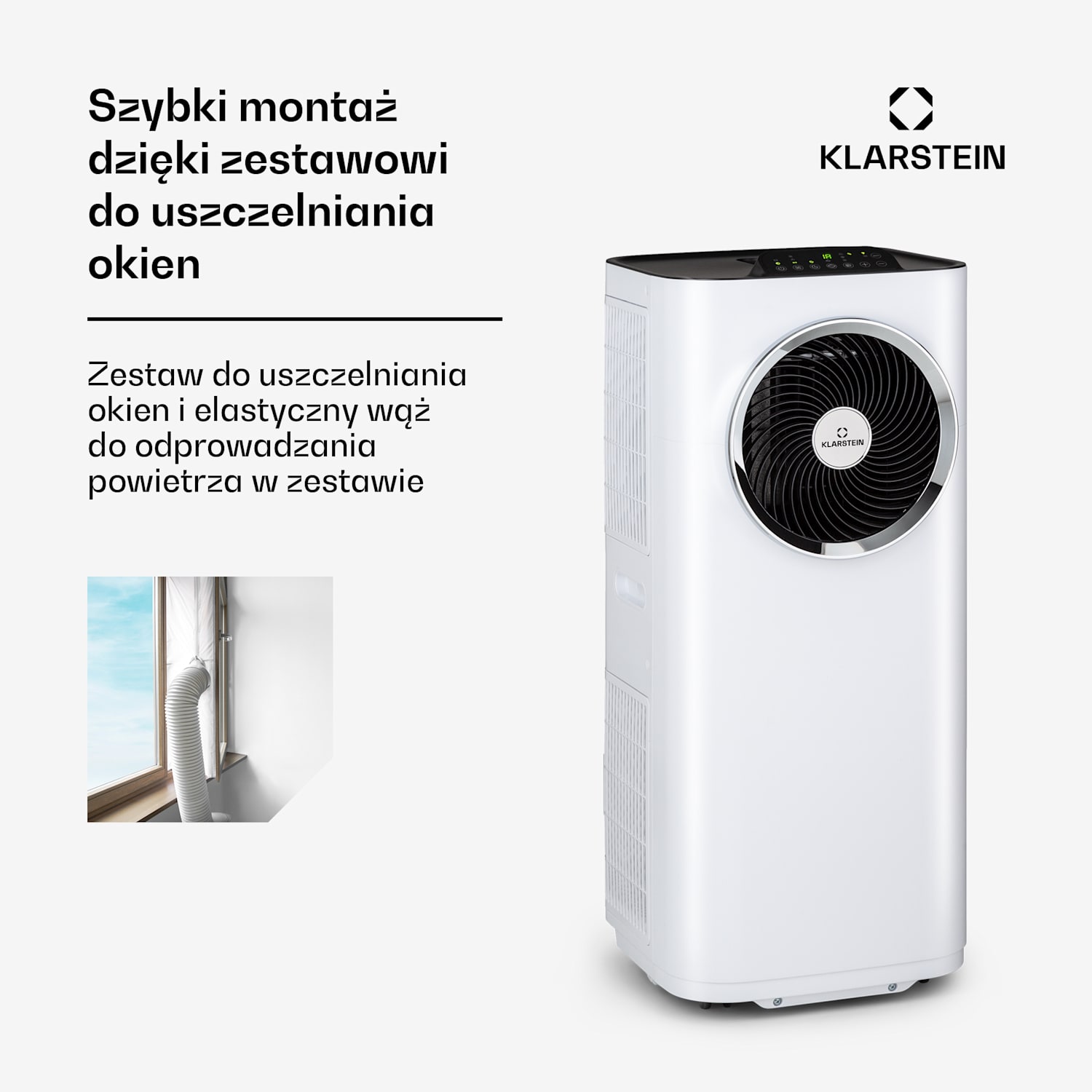 Kraftwerk Eco Smart 11, klimatyzator przenośny 3 w 1, 11 500 BTU/3,3 kW, pilot, sterowanie przez aplikację 11.500 BTU | Biały