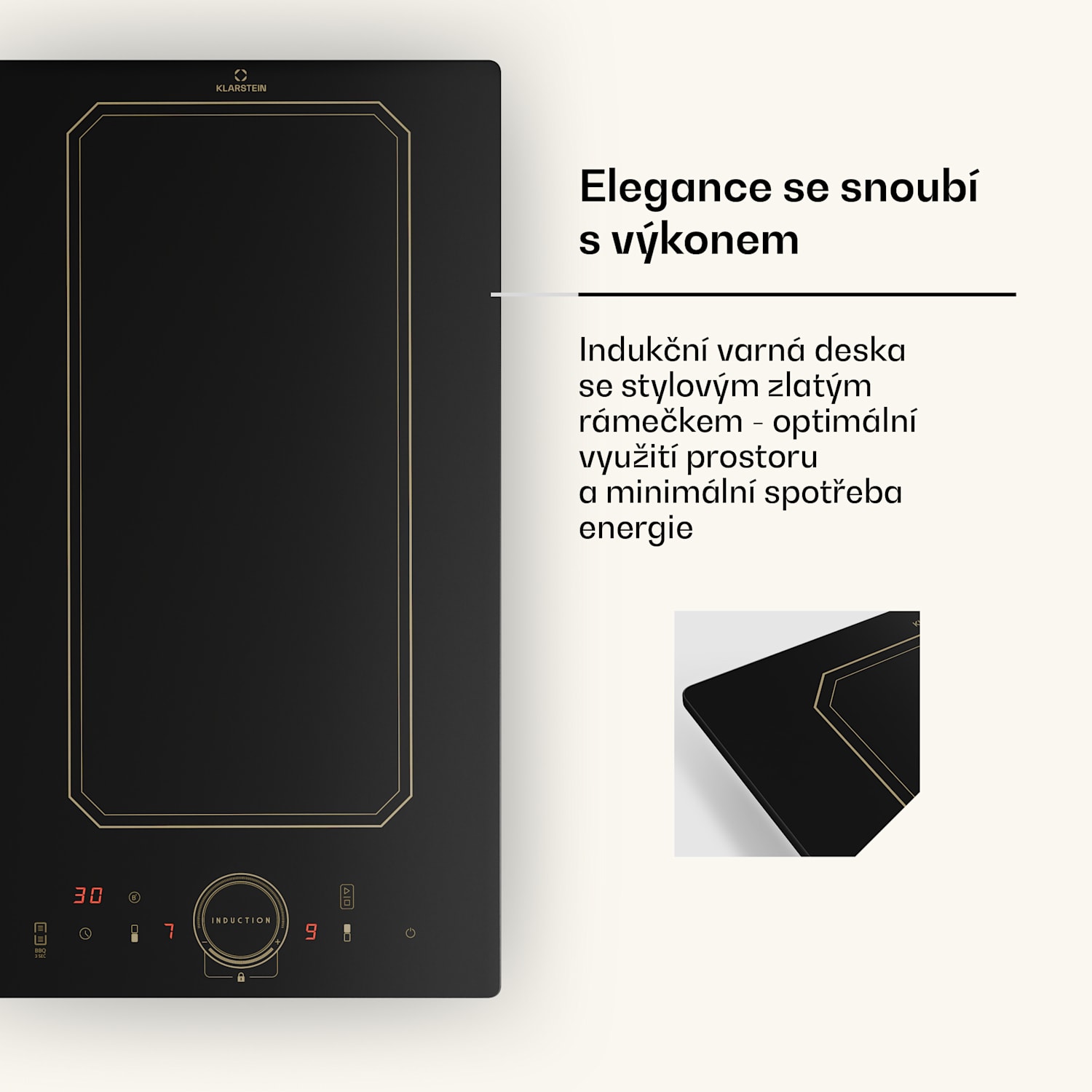 Victoria Domino, indukční varná deska, vestavná, 3500 W, Flexzone, časovač 