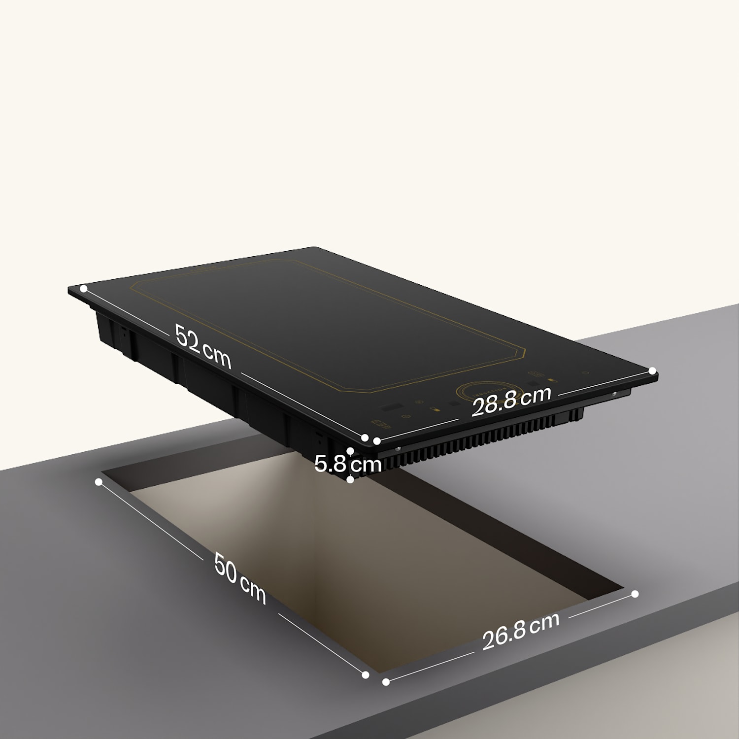 Victoria Domino Table de cuisson à induction encastrable 3500 W Flexzone minuterie  Noir