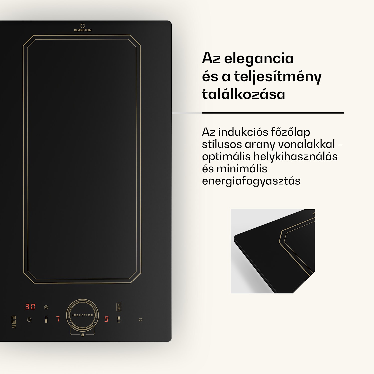 Victoria Domino, beépített indukciós főzőlap, 3500 W, Flexzone, időzítő 