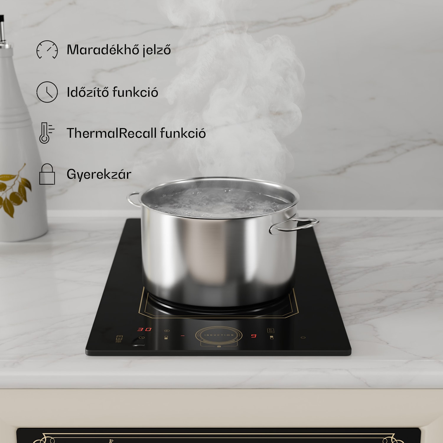 Victoria Domino, beépített indukciós főzőlap, 3500 W, Flexzone, időzítő 