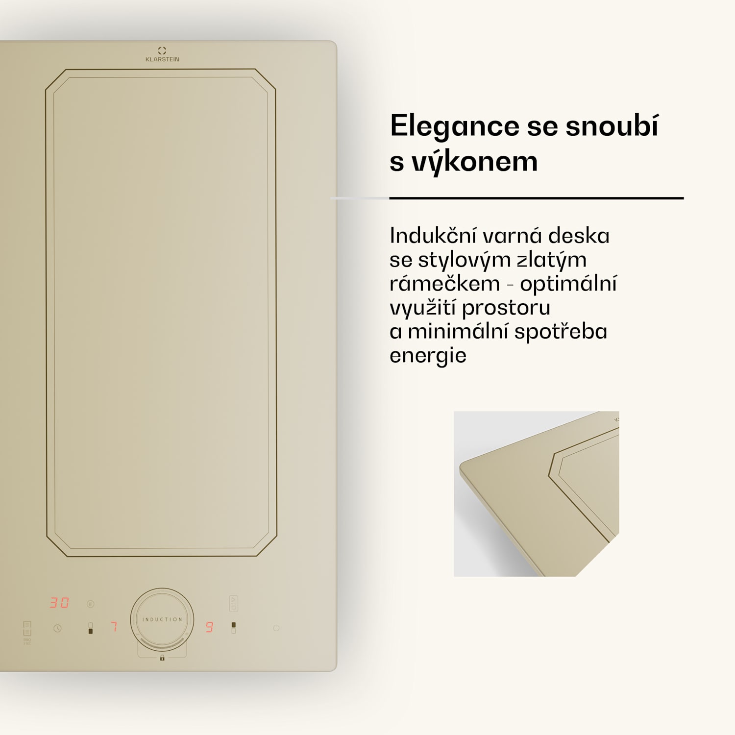 Victoria Domino, indukční varná deska, vestavná, 3500 W, Flexzone, časovač 