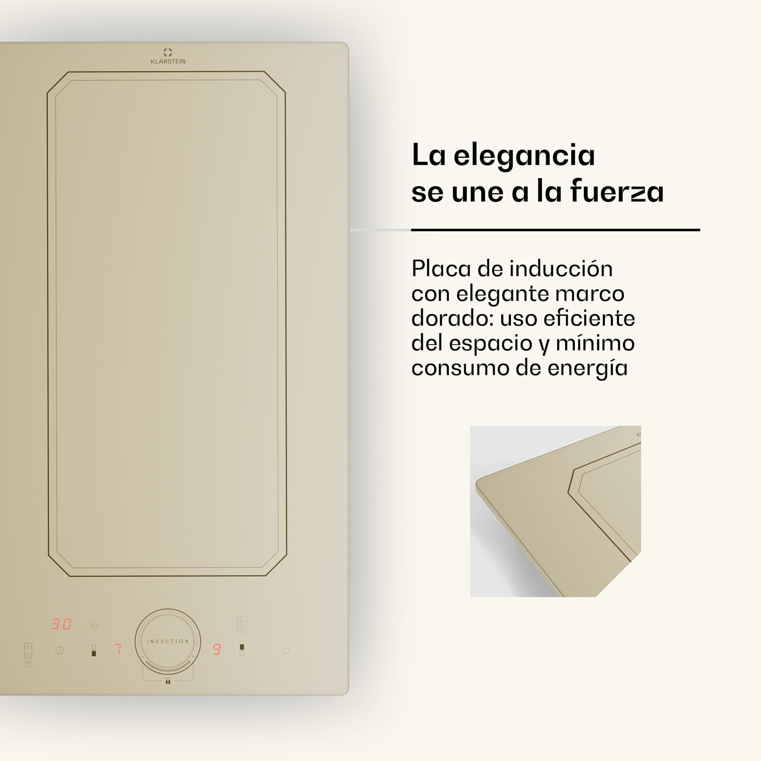 Placa de inducción Victoria Domino Instalación 3500W Zona flexible Temporizador  