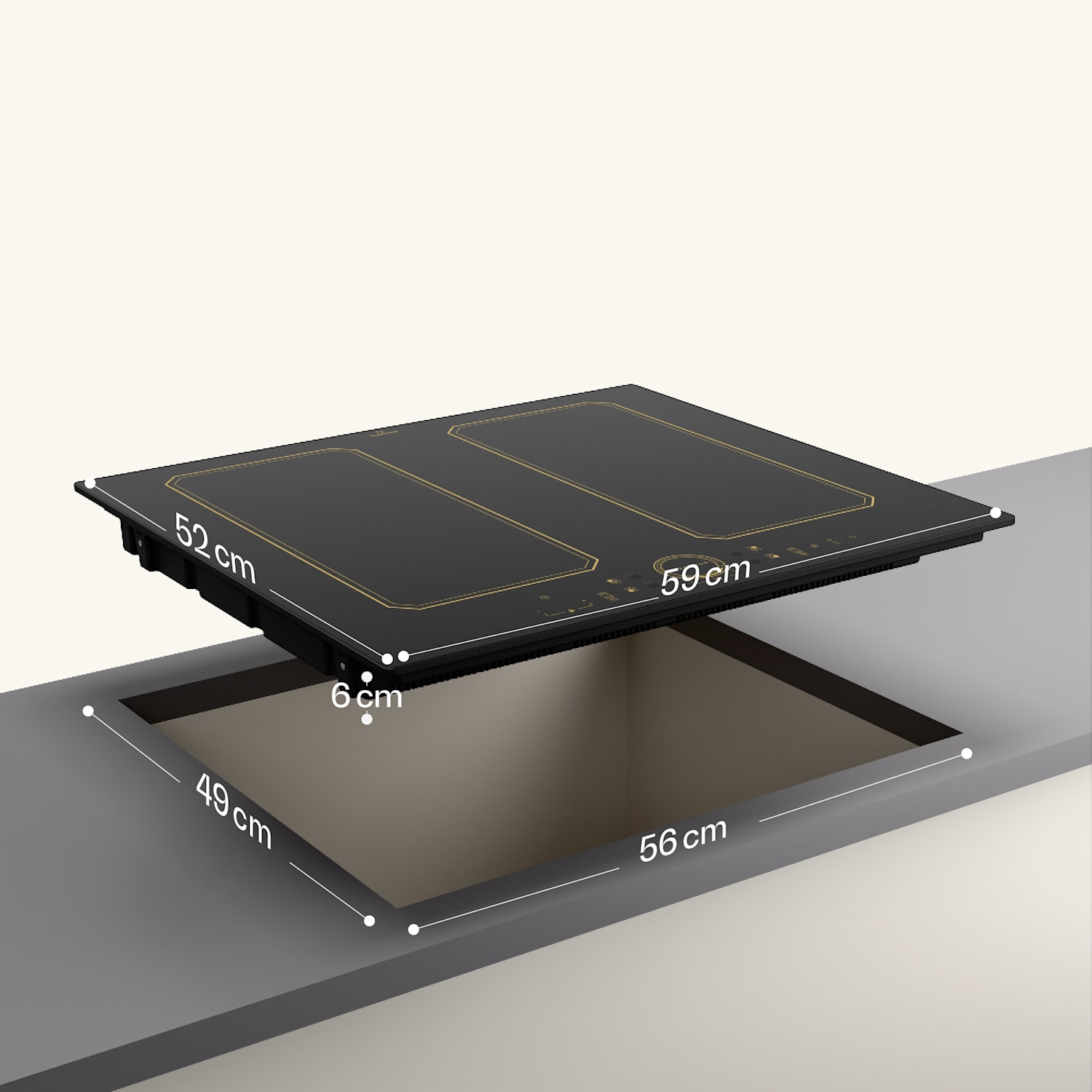 Victoria 4 Flex -induktioliesi integroitava 7000 W 2 joustavaa vyöhykettä ajastin 4 | Musta