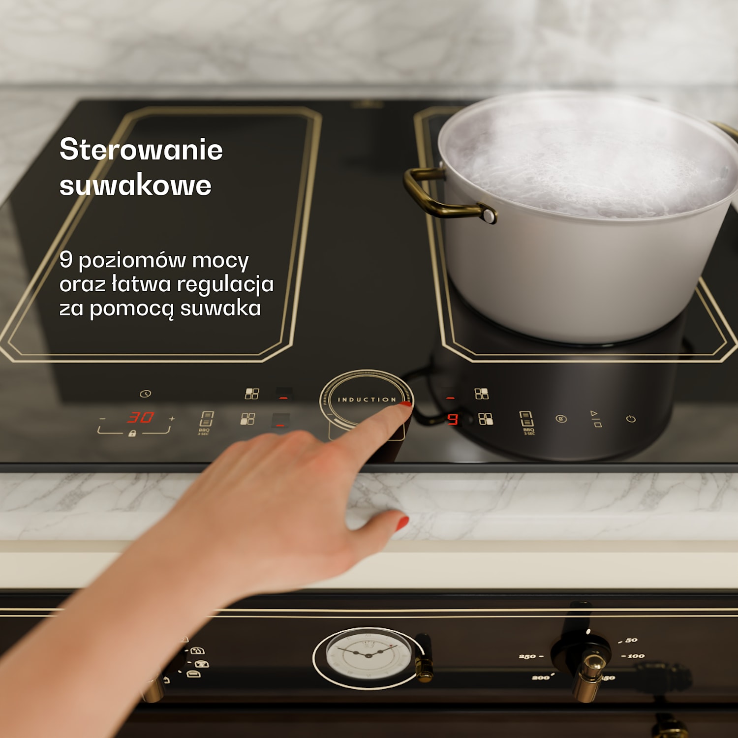 Victoria 4 Flex, płyta indukcyjna do zabudowy, 7000 W, 2 strefy flex, timer 4 | Czarny